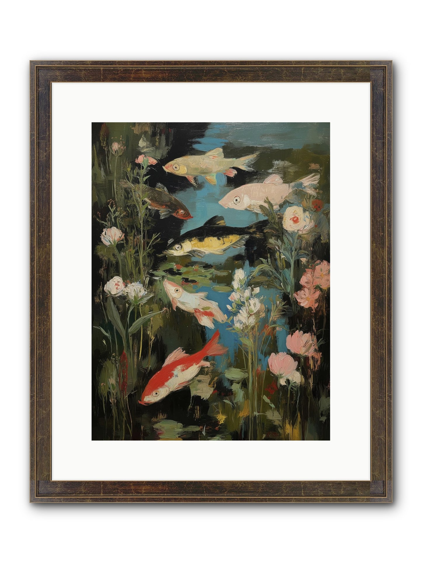 Submerged Prairie Framed Print - Slimwoods Black/Gold 12x16
