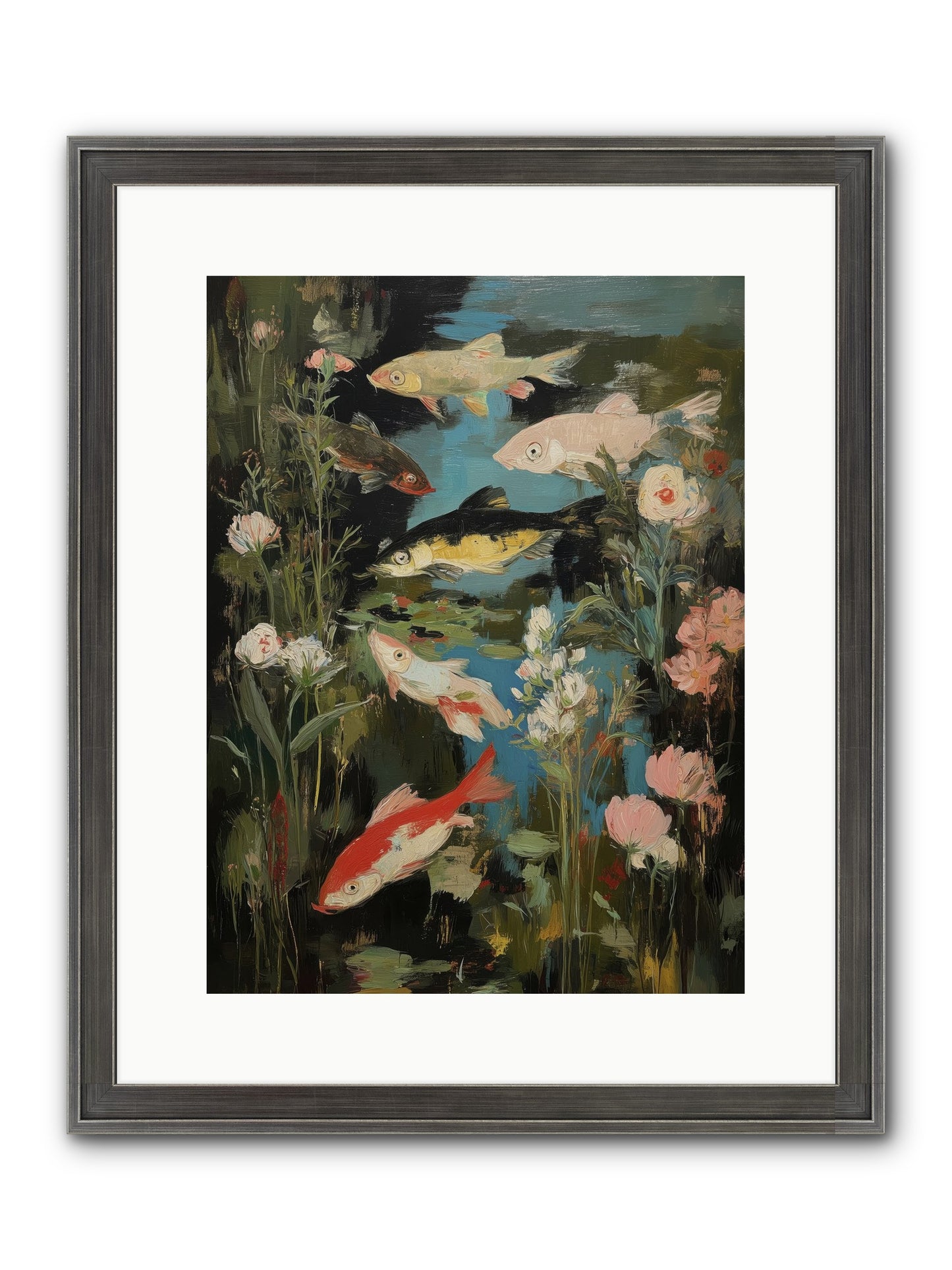 Submerged Prairie Framed Print - Slimwoods Black/Silver 12x16