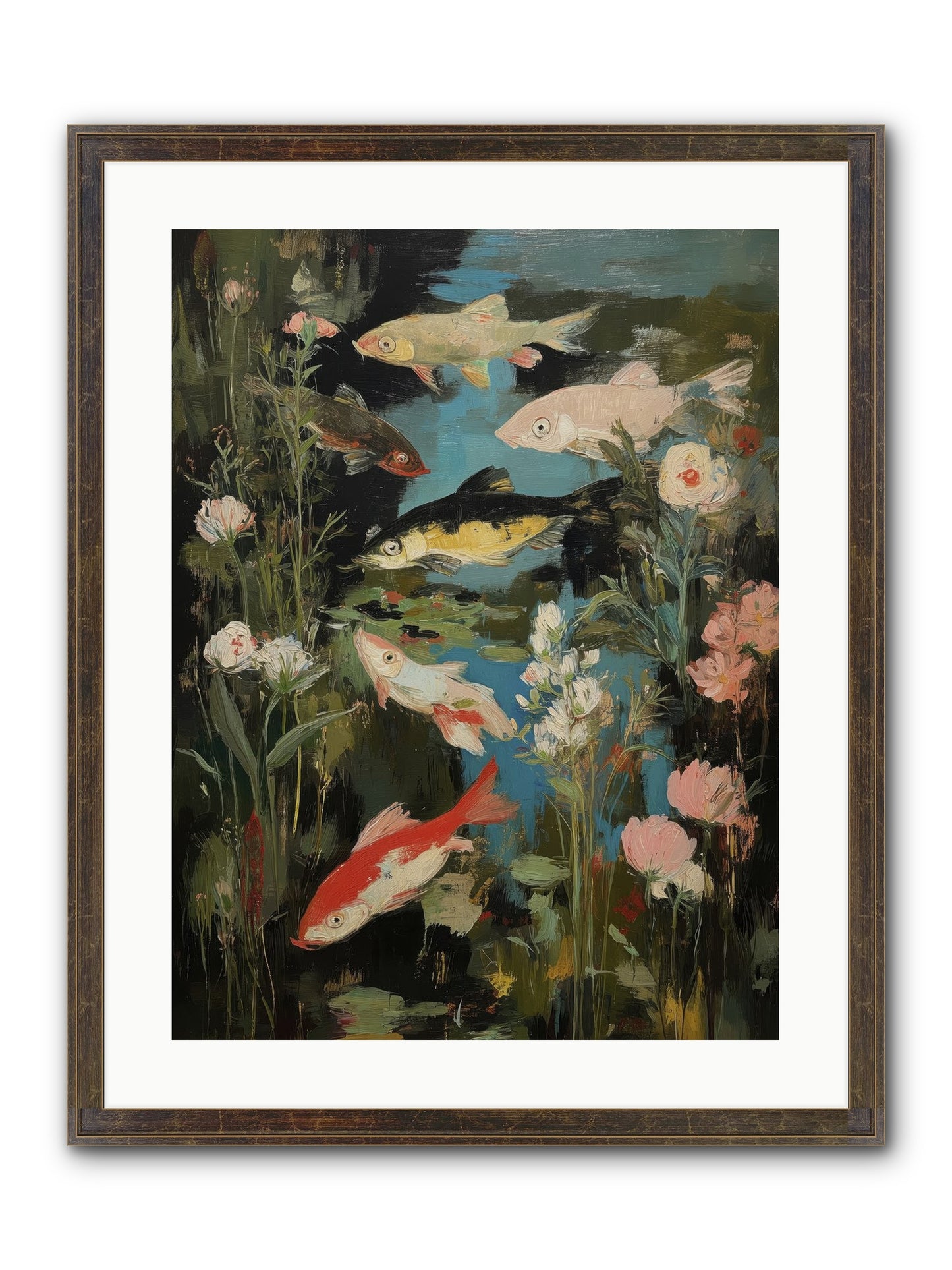 Submerged Prairie Framed Print - Slimwoods Black/Gold 18x24