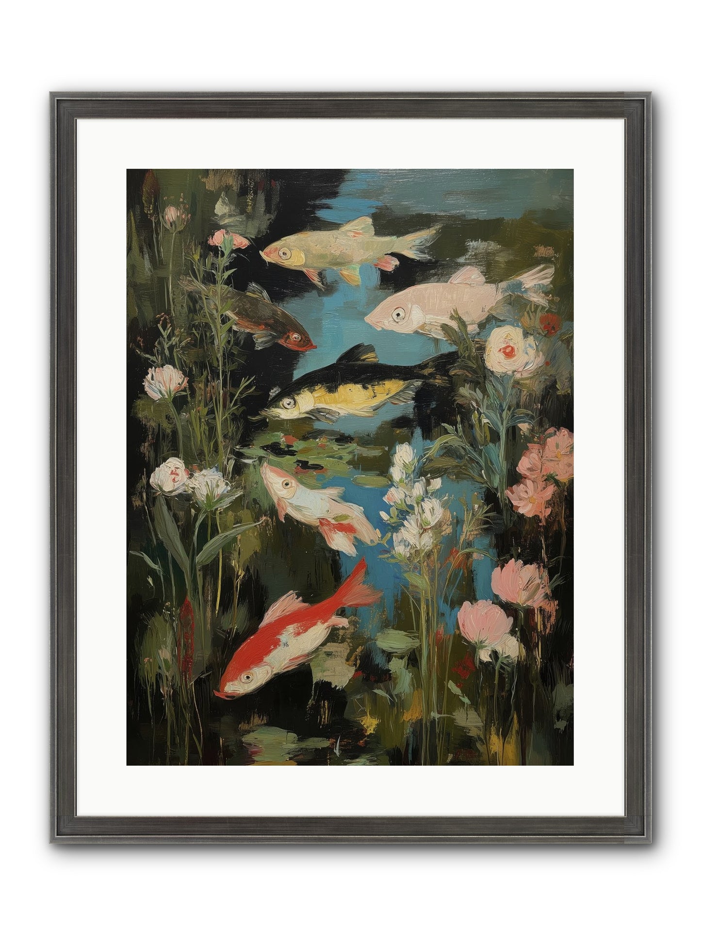 Submerged Prairie Framed Print - Slimwoods Black/Silver 18x24