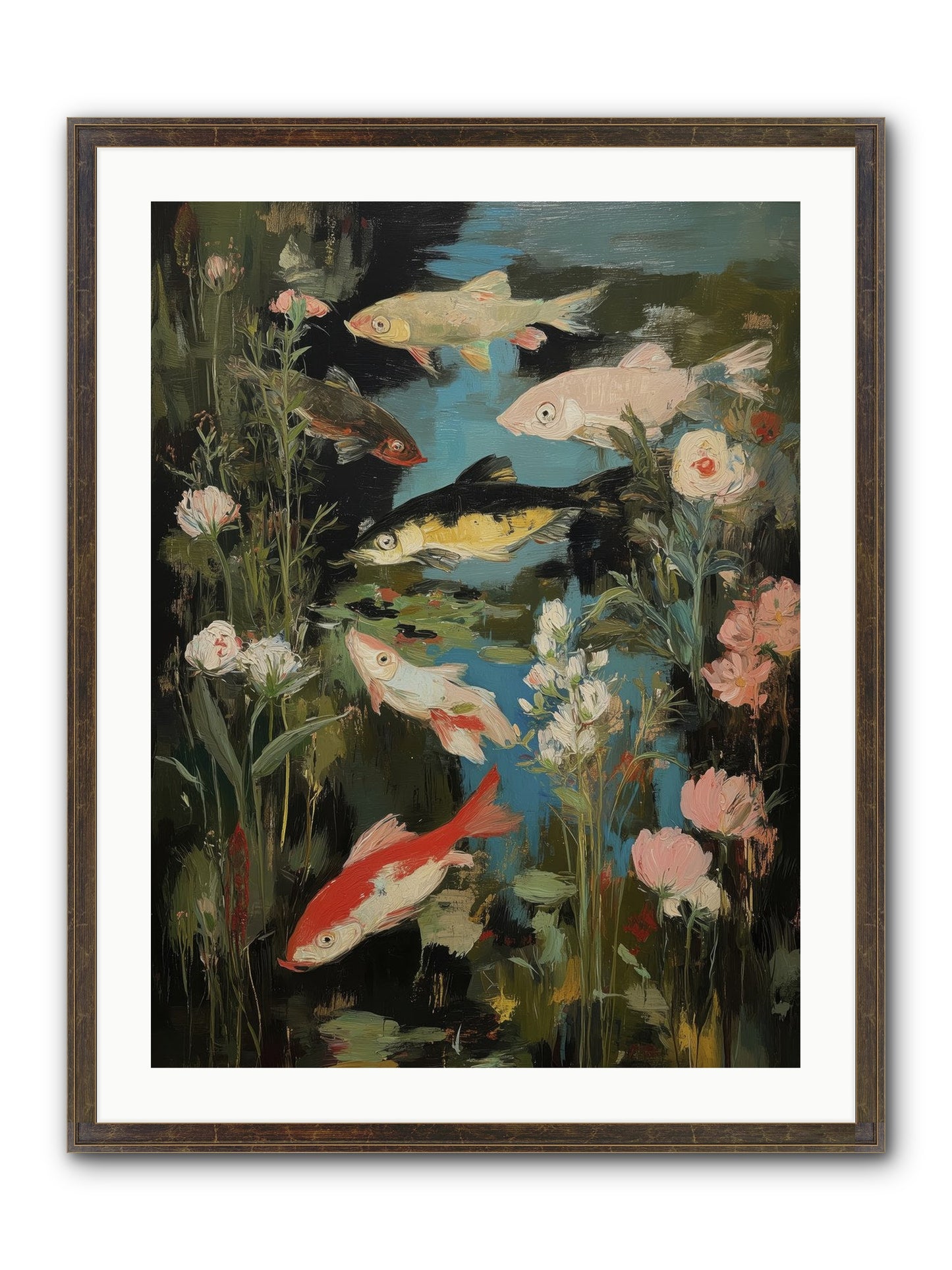 Submerged Prairie Framed Print - Slimwoods Black/Gold 24x32