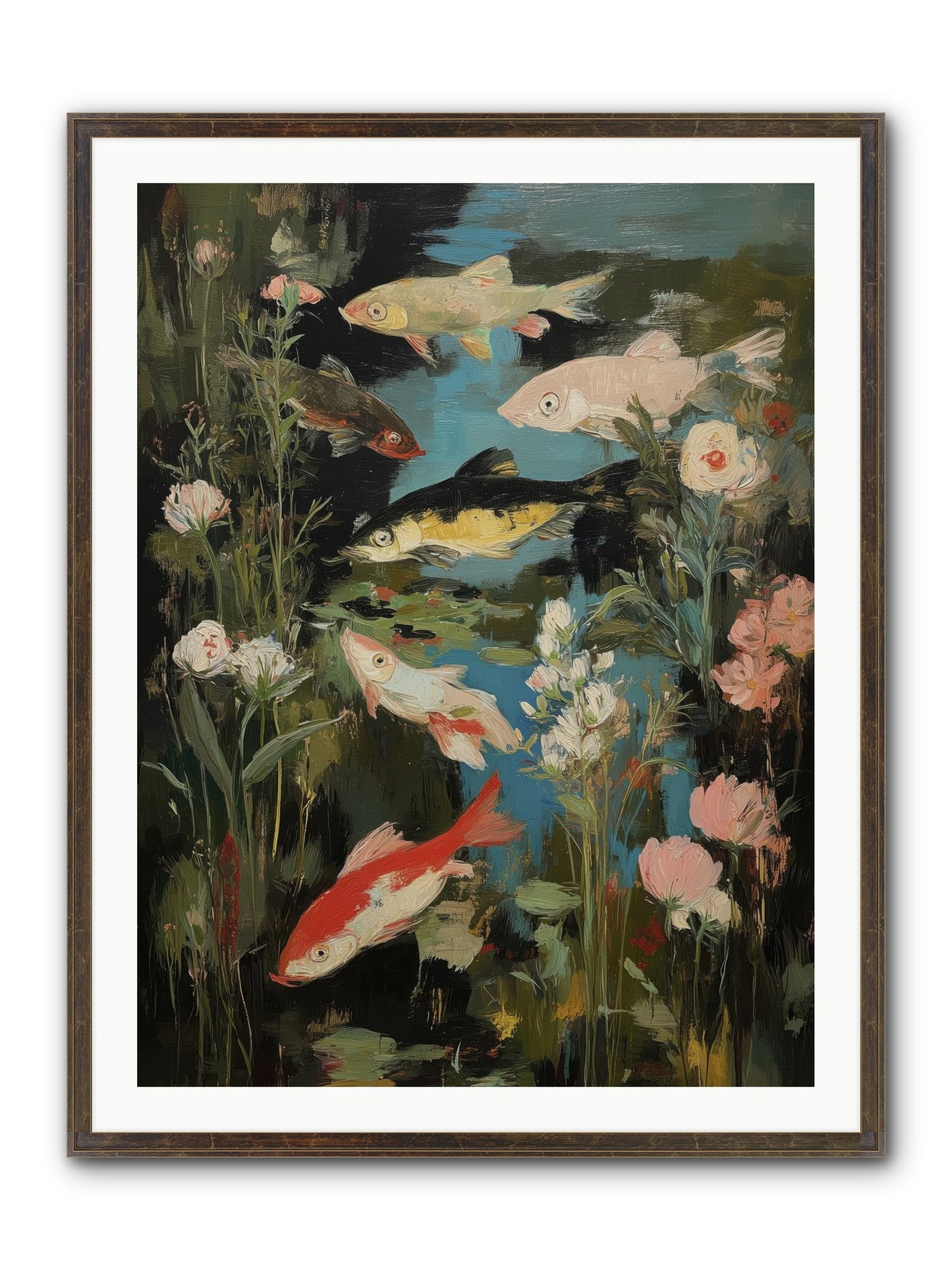 Submerged Prairie Framed Print - Slimwoods Black/Gold 30x40