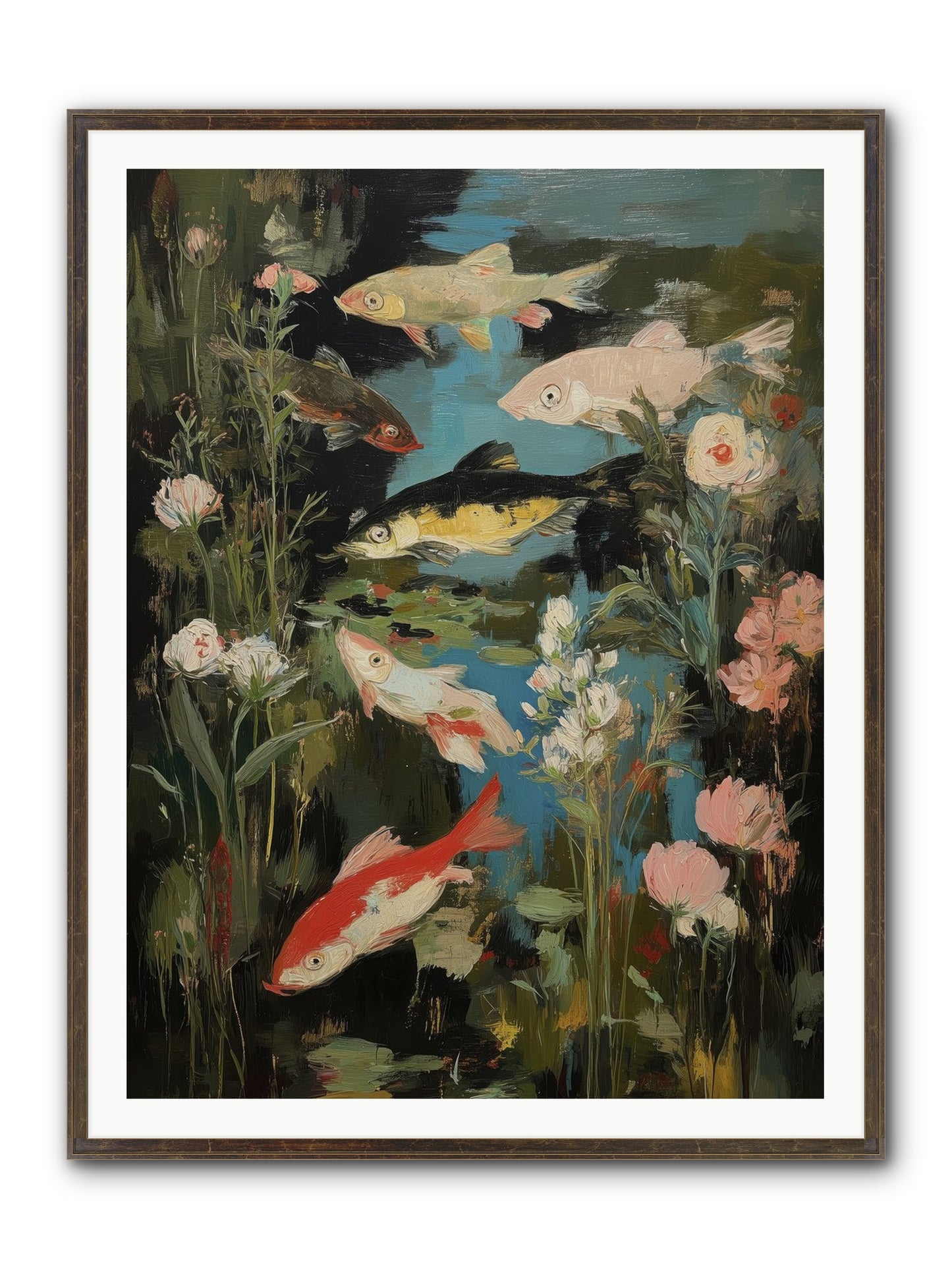 Submerged Prairie Framed Print - Slimwoods Black/Gold 36x48
