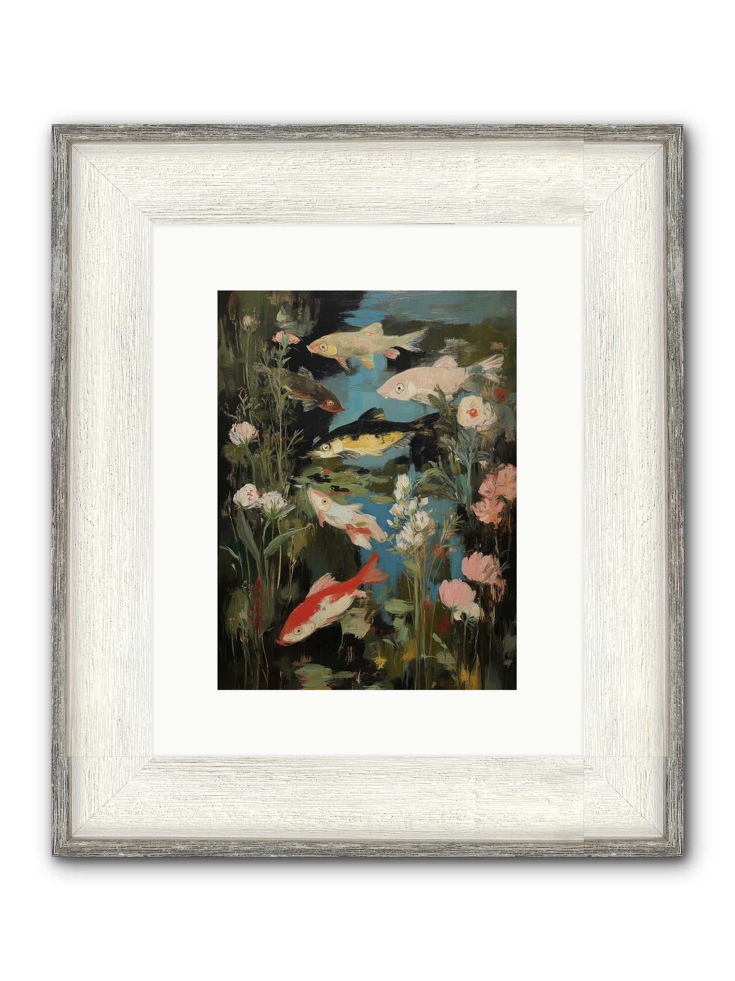 Submerged Prairie Framed Print - Driftwood White 9x12