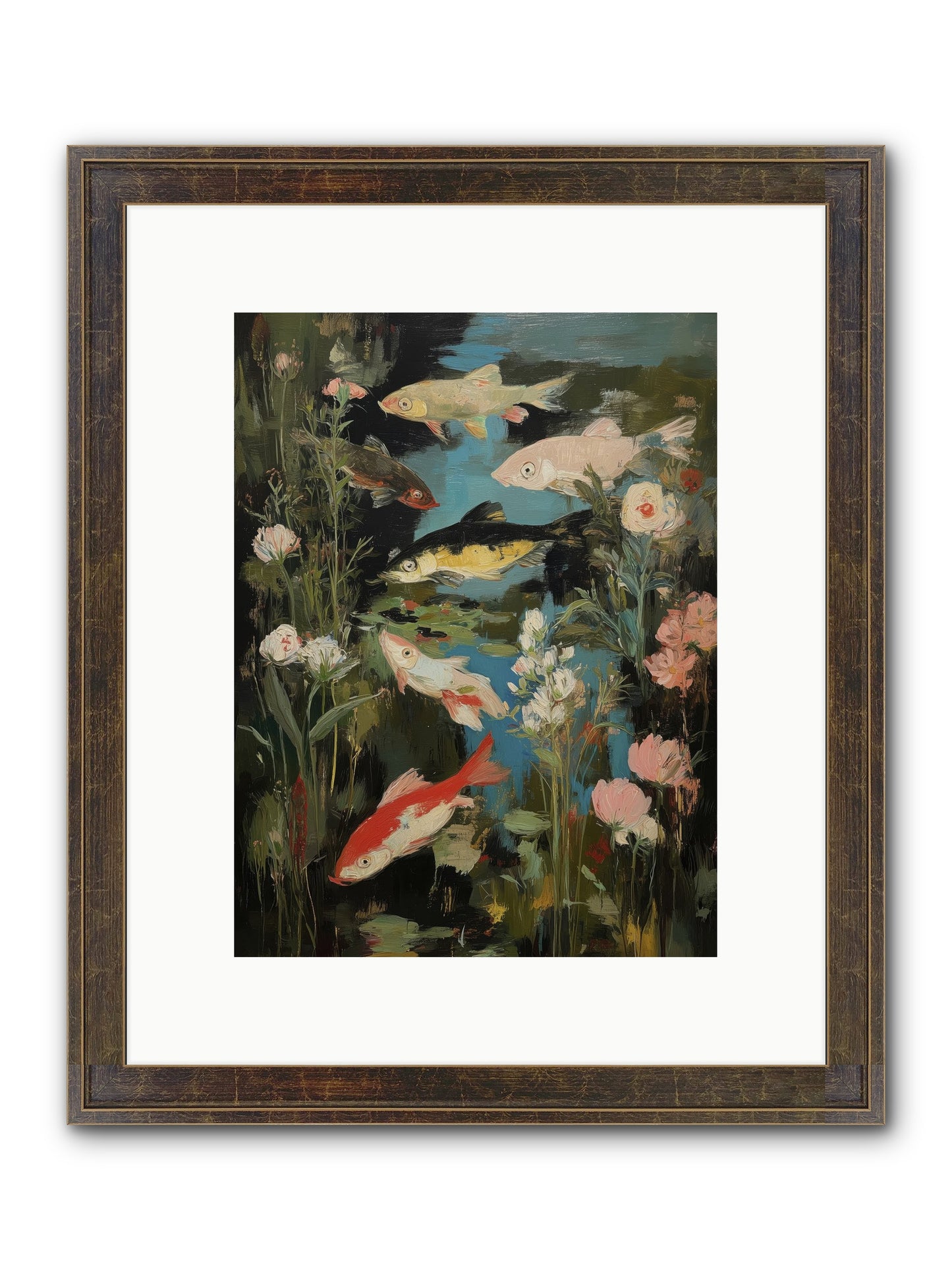 Submerged Prairie Framed Print - Slimwoods Black/Gold 9x12