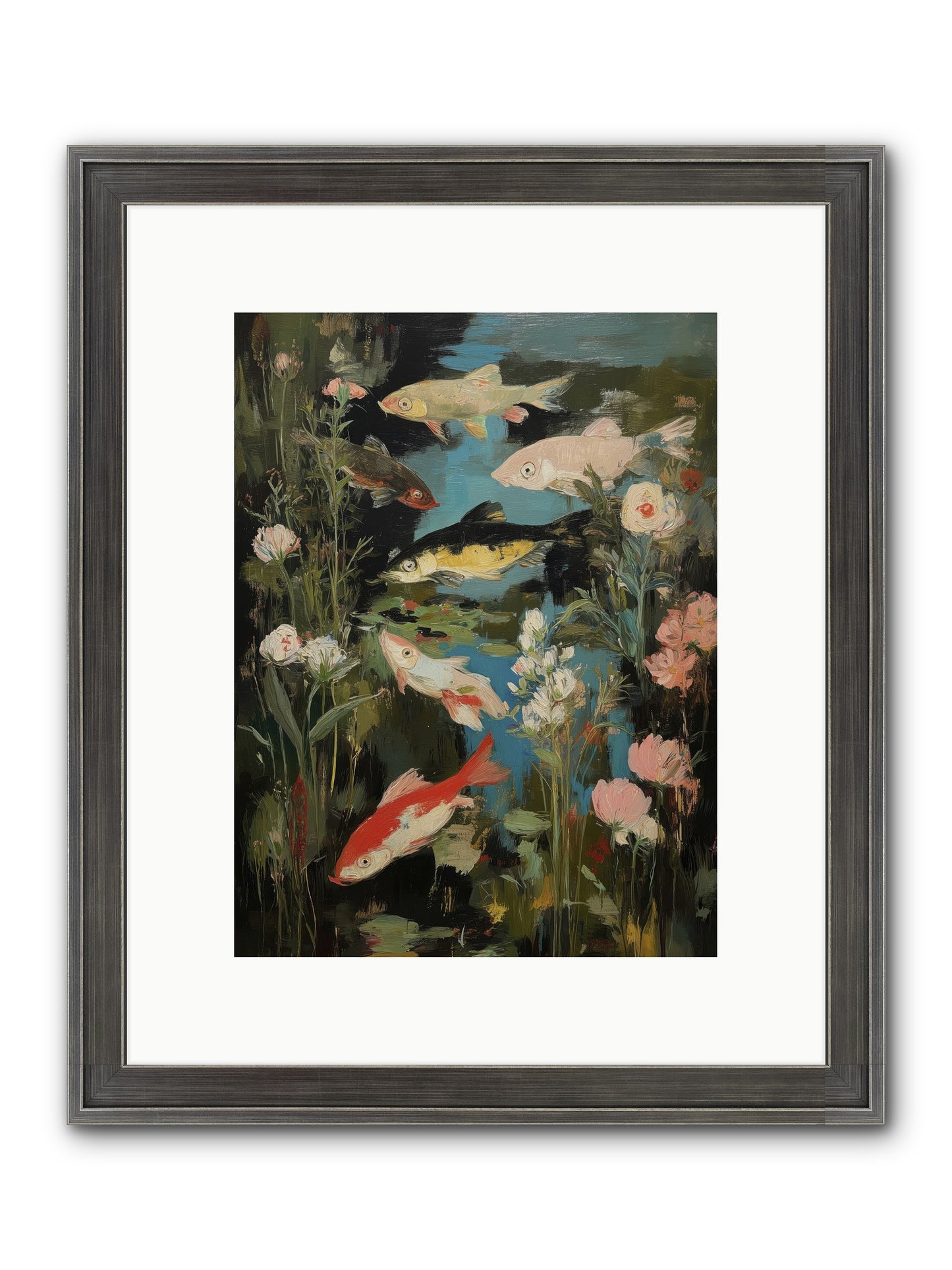 Submerged Prairie Framed Print - Slimwoods Black/Silver 9x12