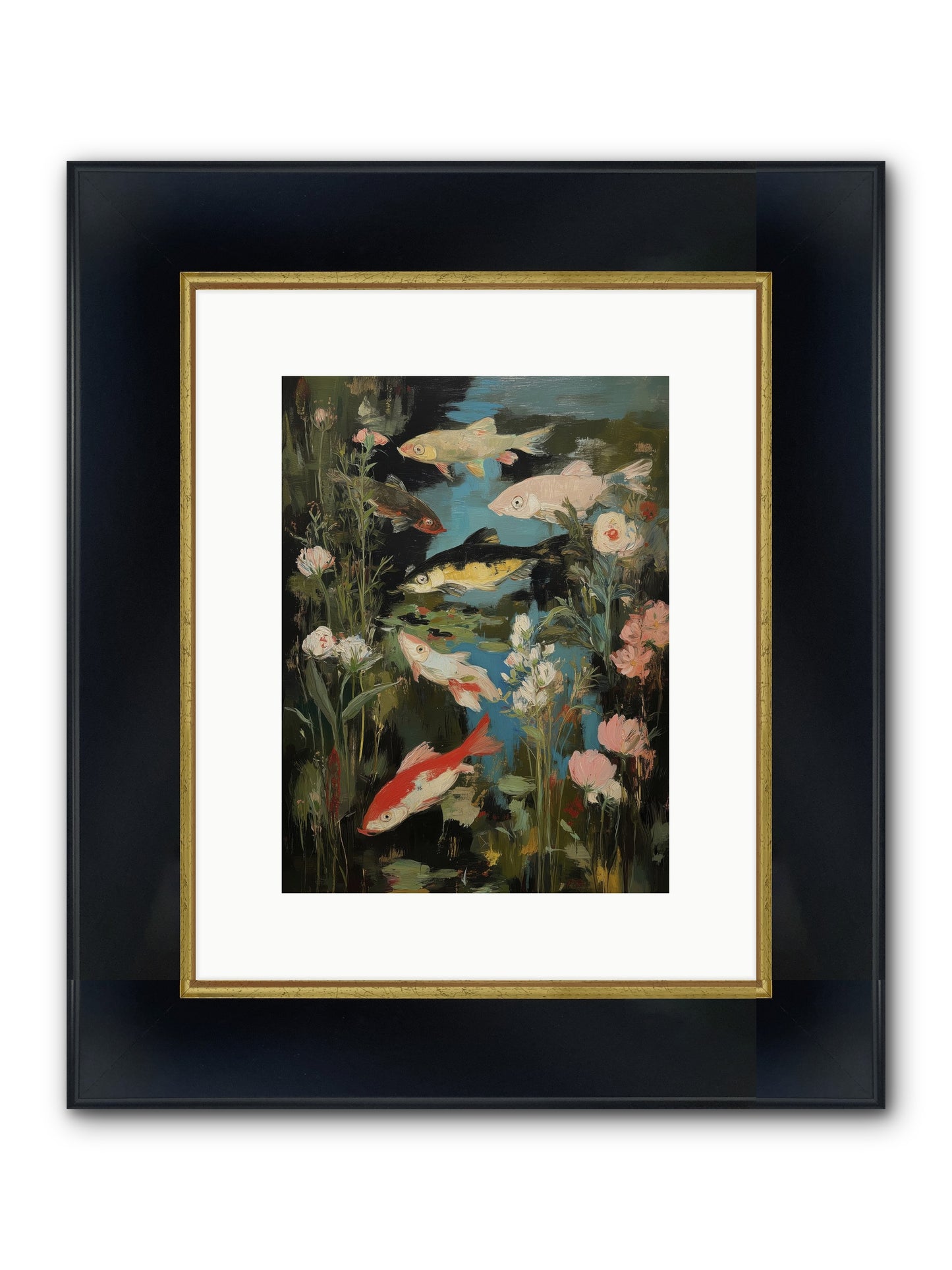 Submerged Prairie Framed Print - Wide Black w/Gold 9x12