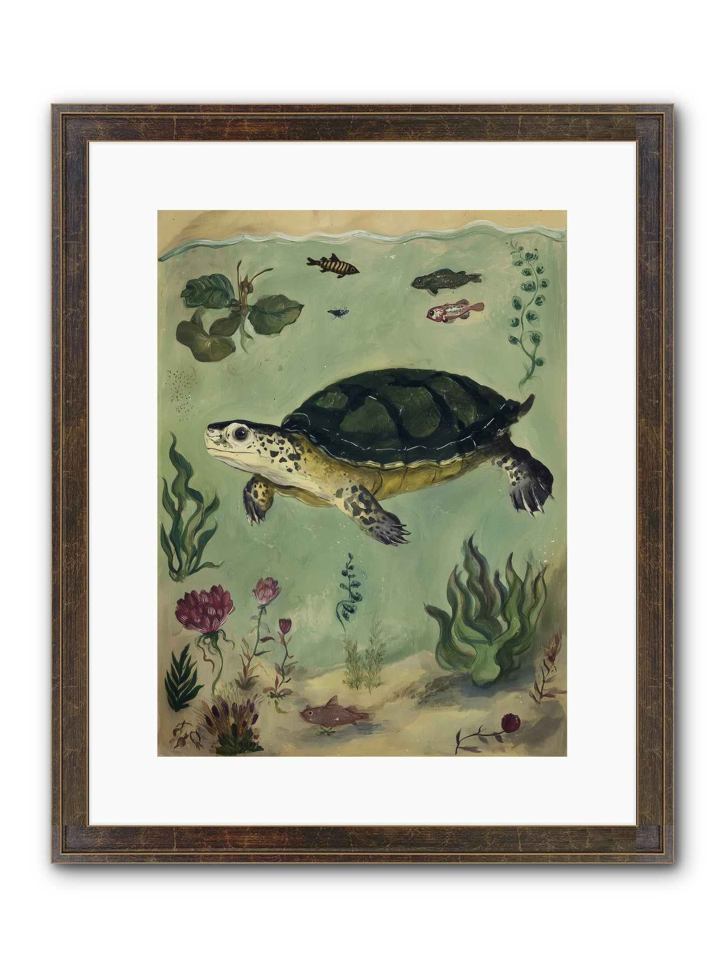 Submerged Symphony Framed Print - Slimwoods Black/Gold 12x16