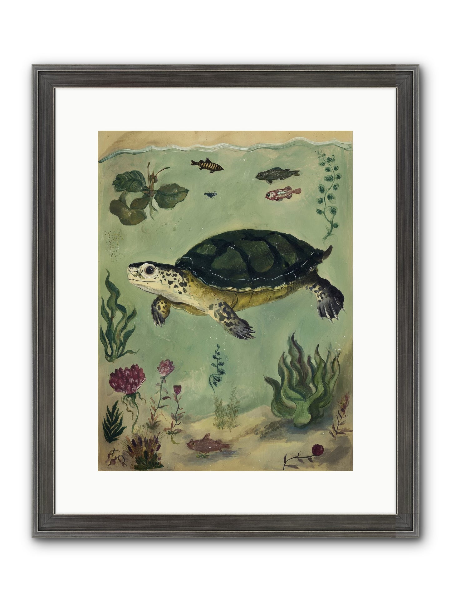 Submerged Symphony Framed Print - Slimwoods Black/Silver 12x16