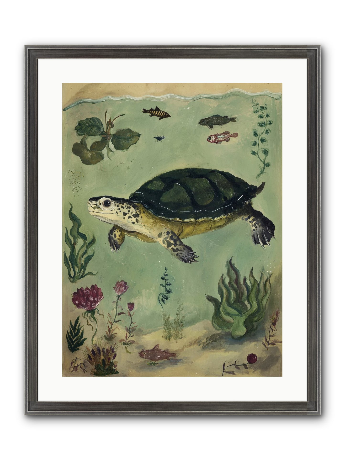 Submerged Symphony Framed Print - Slimwoods Black/Silver 18x24