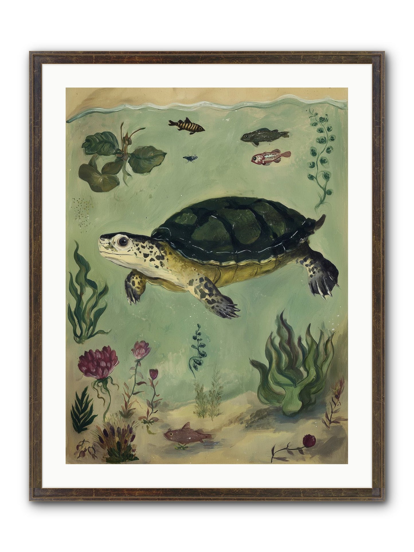 Submerged Symphony Framed Print - Slimwoods Black/Gold 24x32