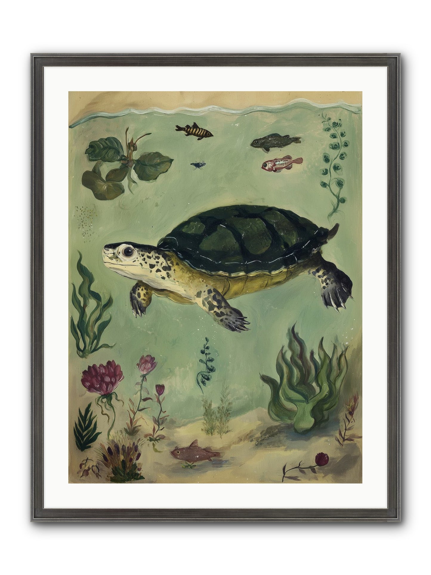 Submerged Symphony Framed Print - Slimwoods Black/Silver 24x32