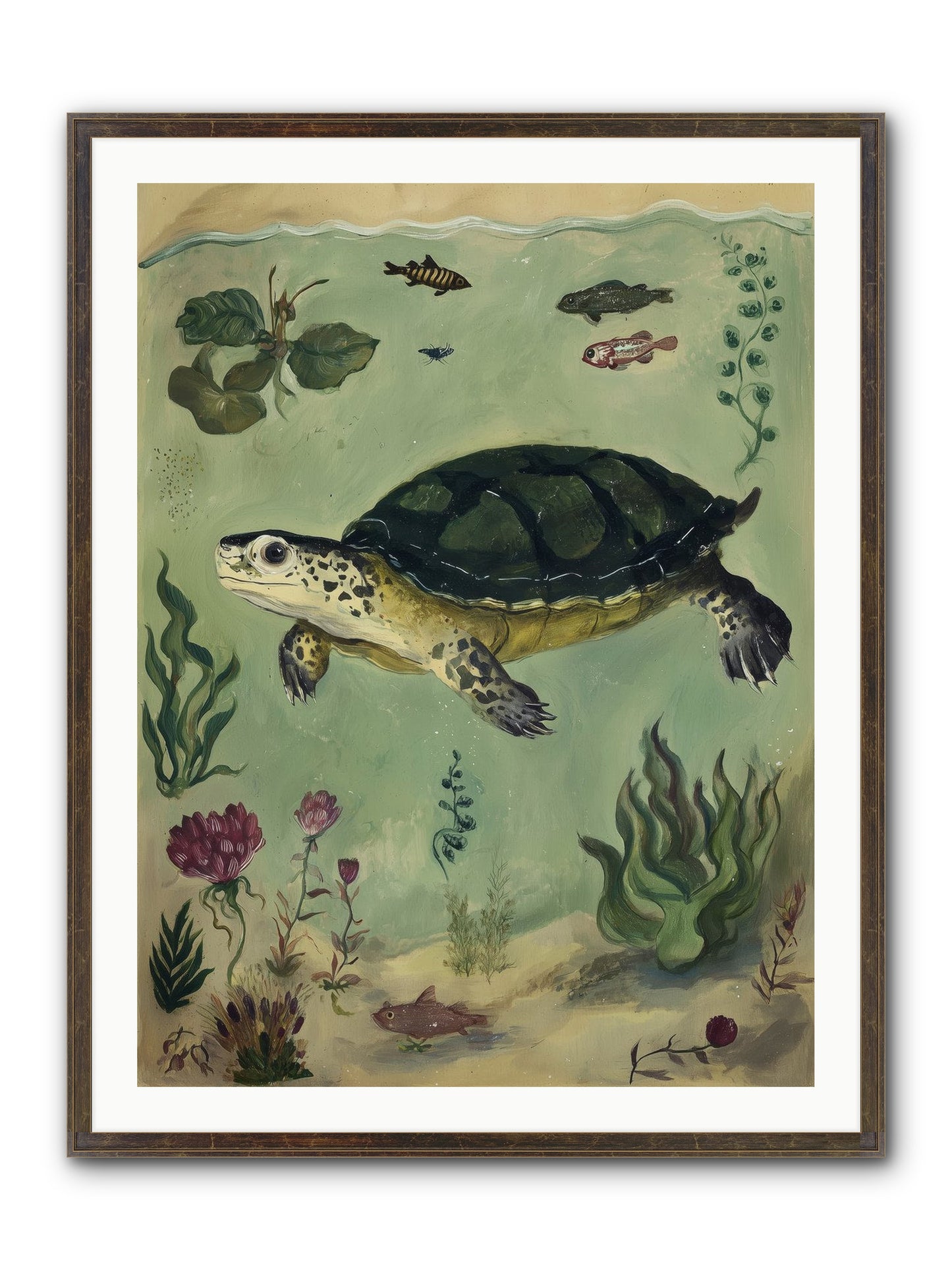 Submerged Symphony Framed Print - Slimwoods Black/Gold 30x40