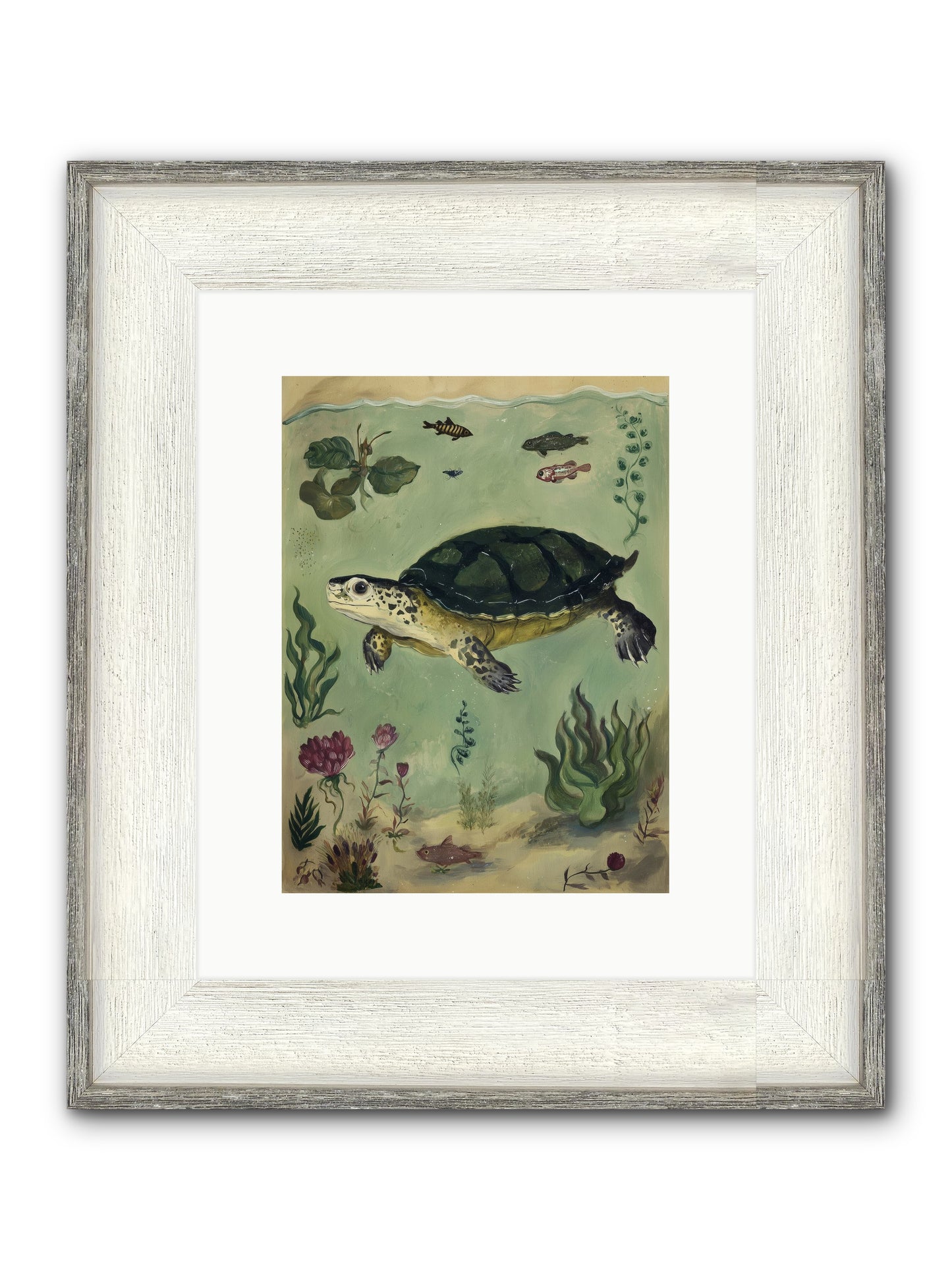 Submerged Symphony Framed Print - Driftwood White 9x12