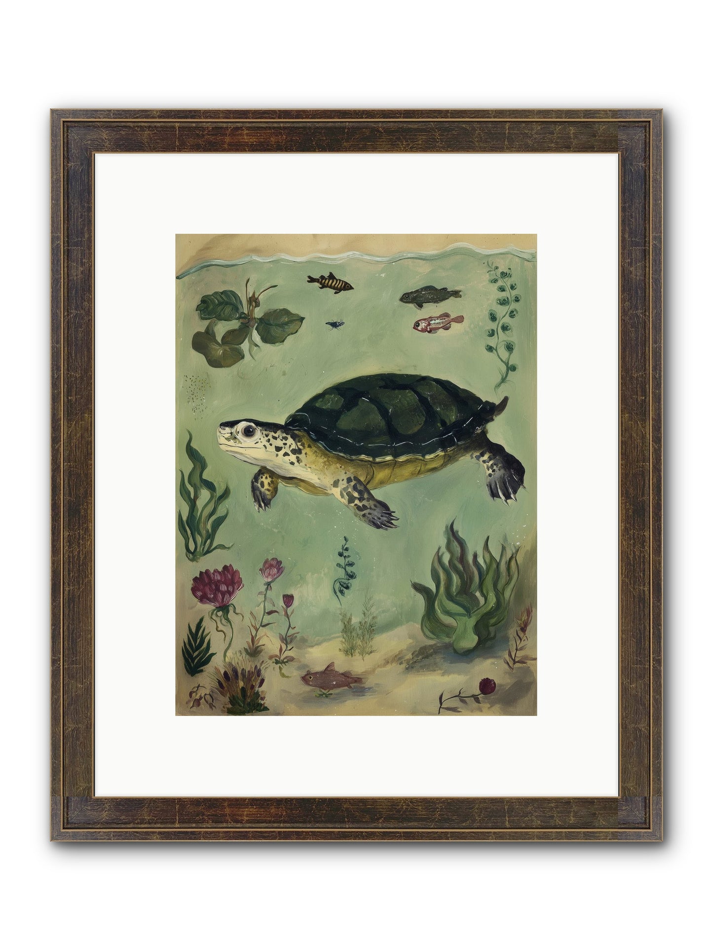 Submerged Symphony Framed Print - Slimwoods Black/Gold 9x12