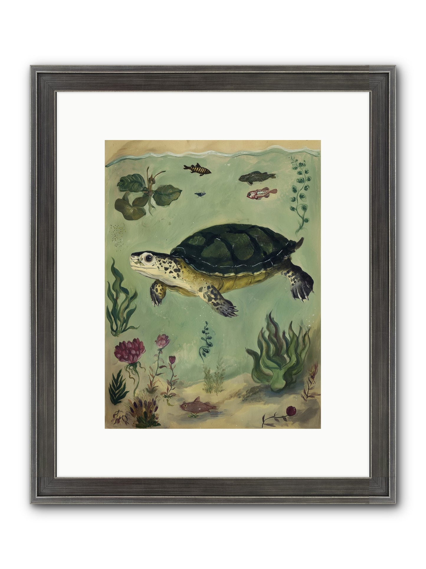 Submerged Symphony Framed Print - Slimwoods Black/Silver 9x12