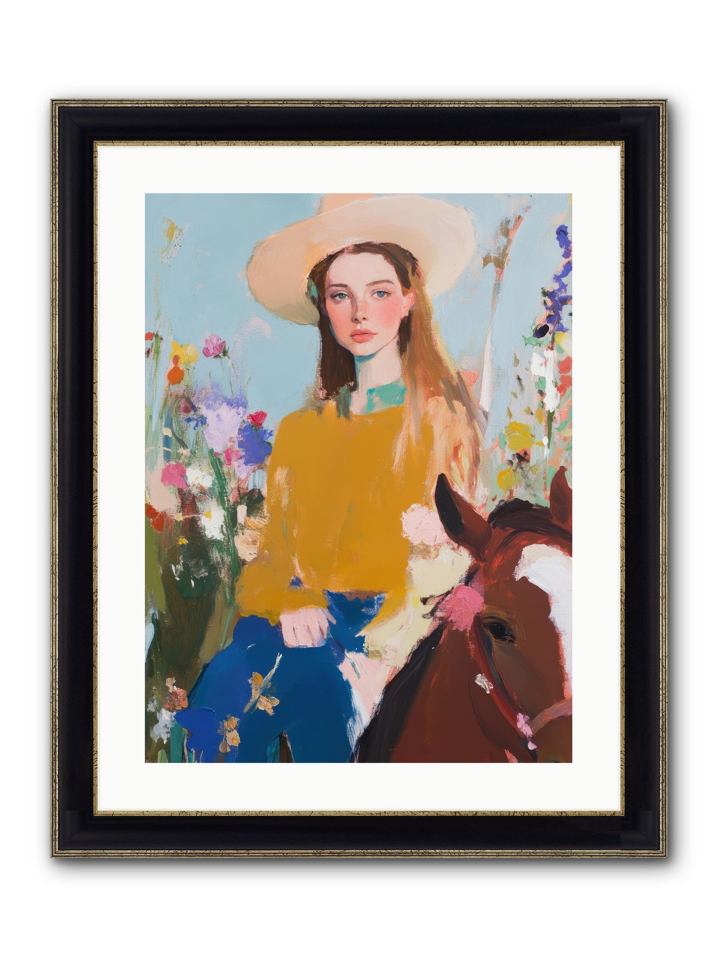 Suede & Sunlight Framed Print - Black & Gold 18x24