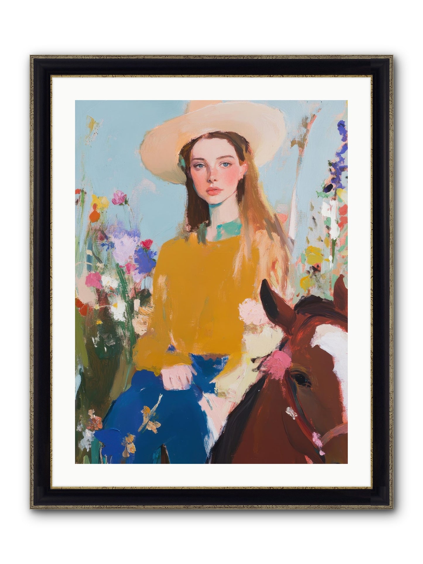 Suede & Sunlight Framed Print - Black & Gold 24x32