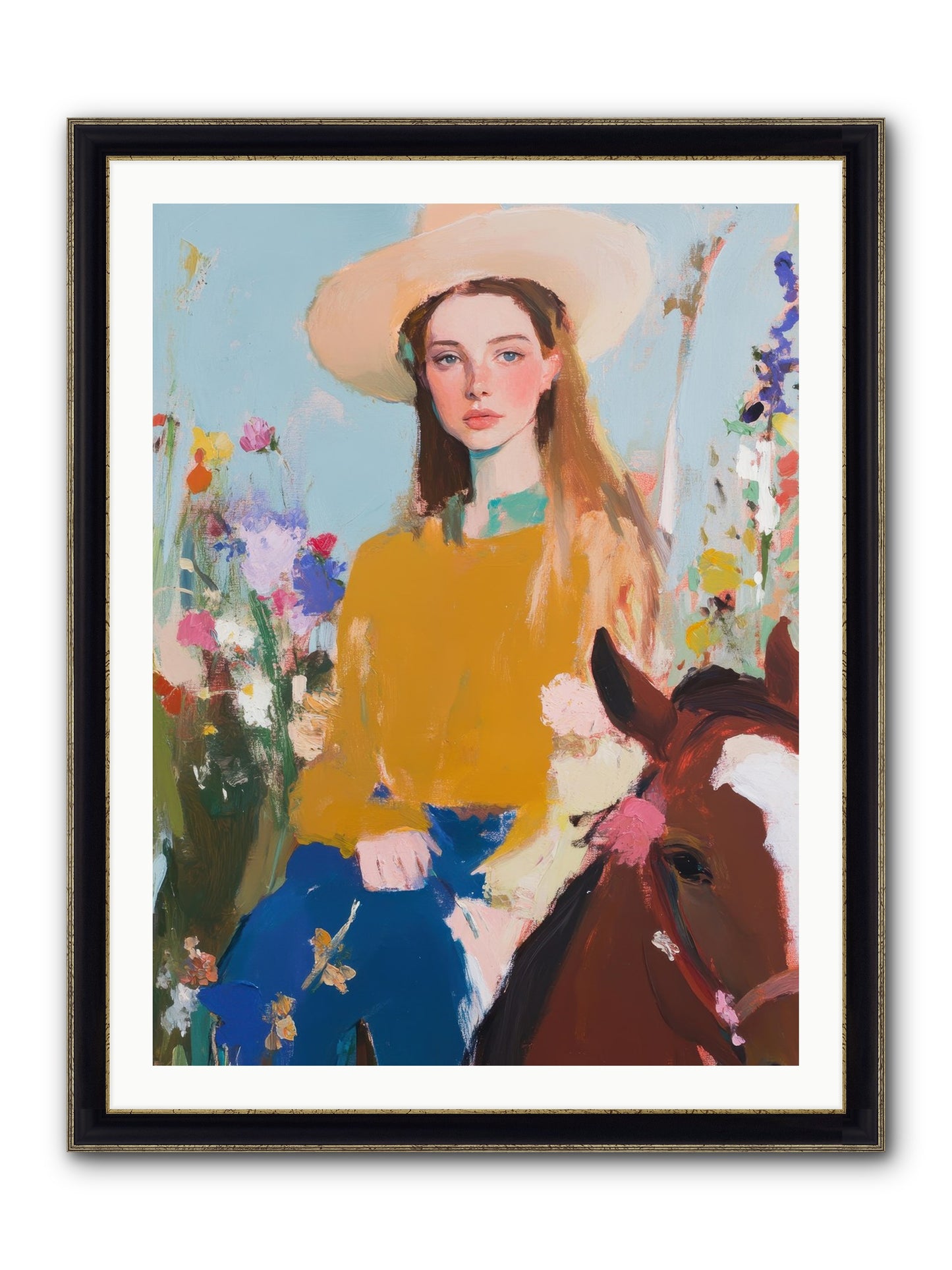 Suede & Sunlight Framed Print - Black & Gold 30x40