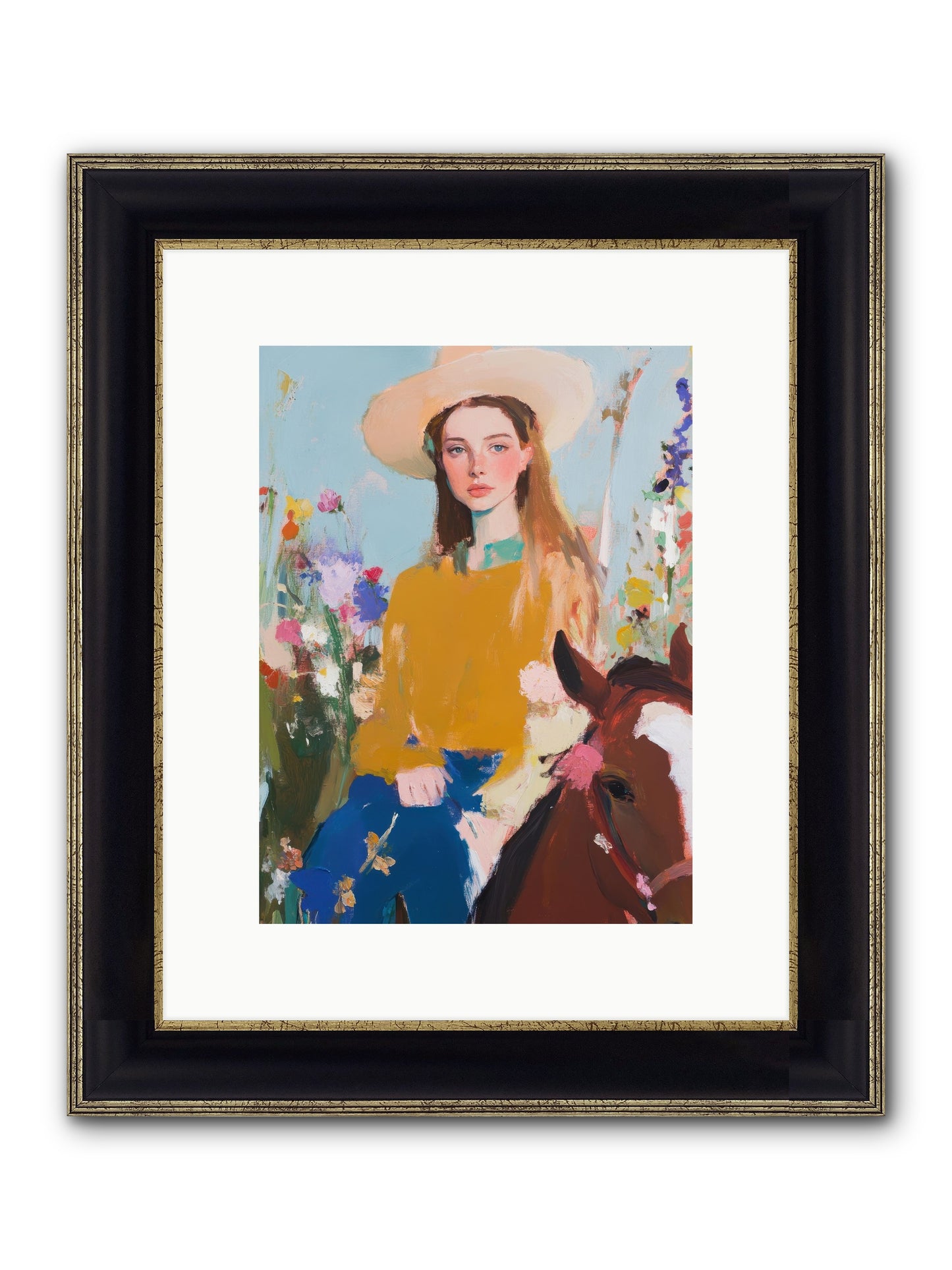 Suede & Sunlight Framed Print - Black & Gold 9x12