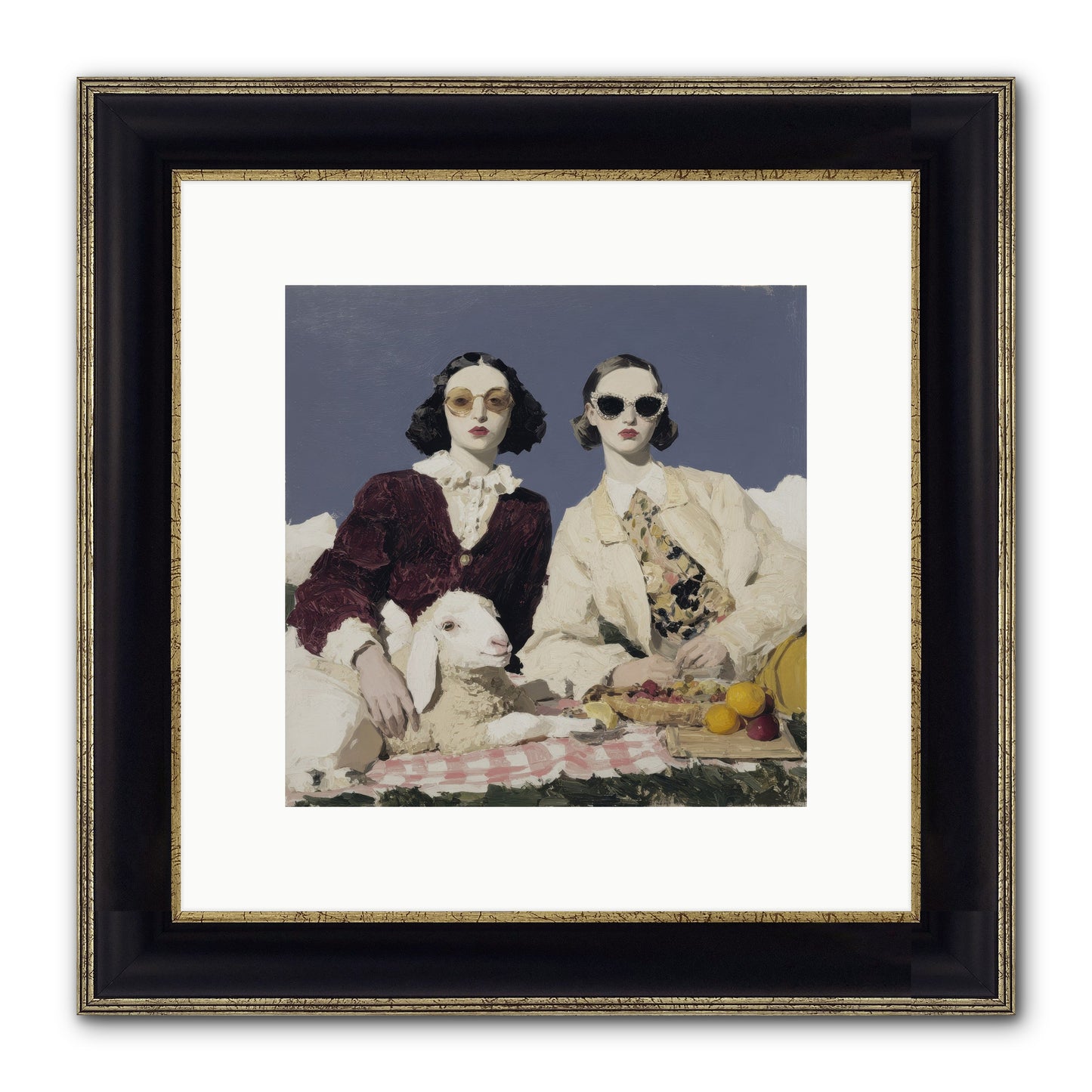 Sugar-Made Sky Framed Print - Black & Gold 10x10