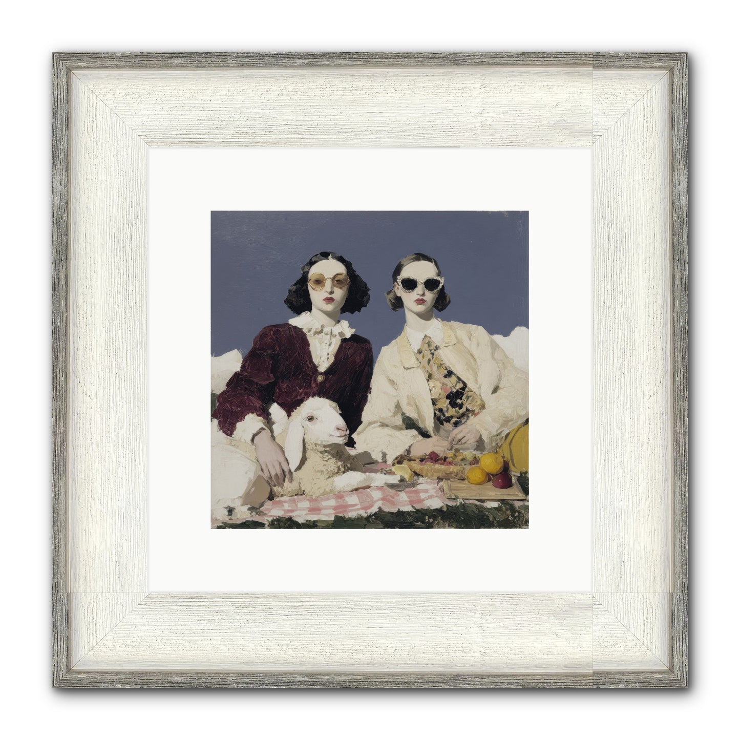Sugar-Made Sky Framed Print - Driftwood White 10x10