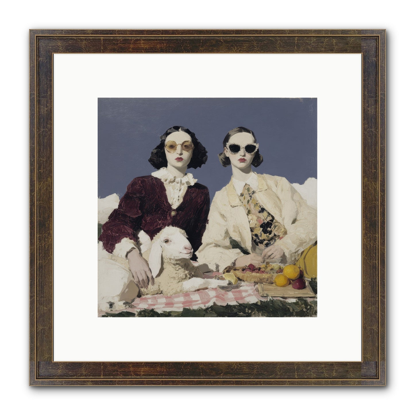 Sugar-Made Sky Framed Print - Slimwoods Black/Gold 10x10