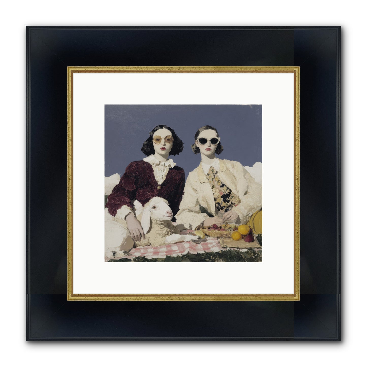 Sugar-Made Sky Framed Print - Wide Black w/Gold 10x10