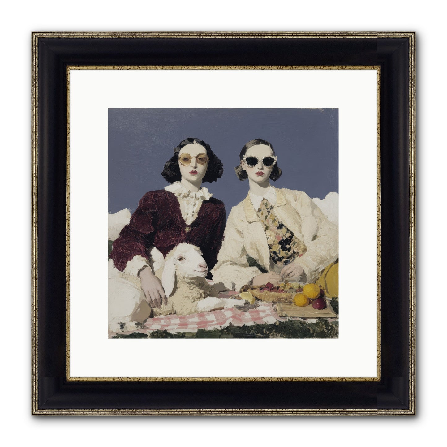 Sugar-Made Sky Framed Print - Black & Gold 12x12