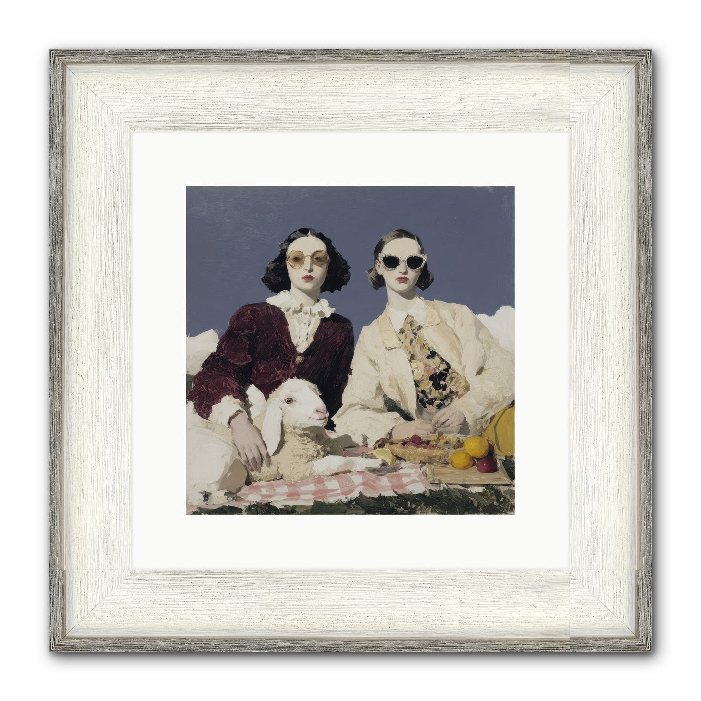 Sugar-Made Sky Framed Print - Driftwood White 12x12