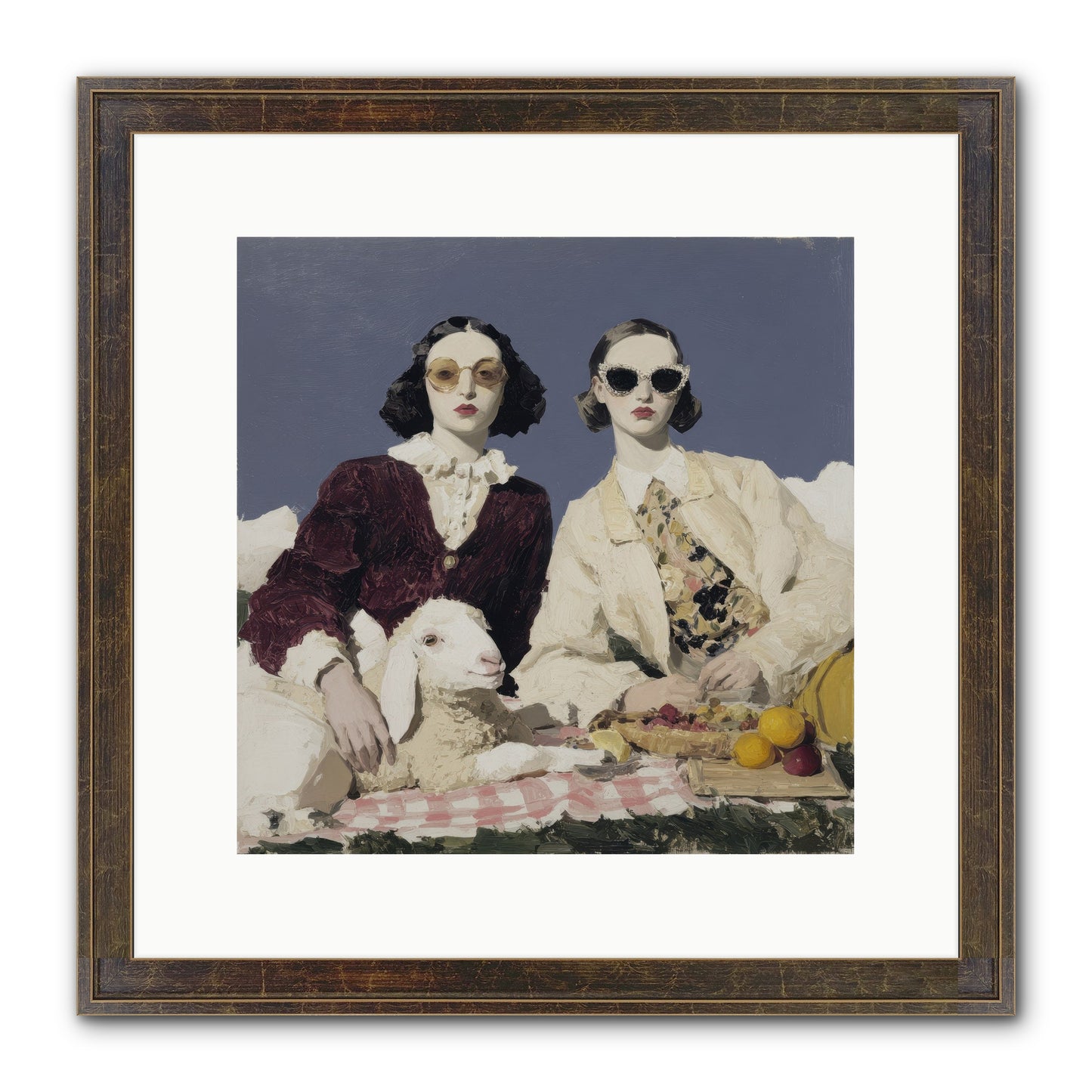 Sugar-Made Sky Framed Print - Slimwoods Black/Gold 12x12