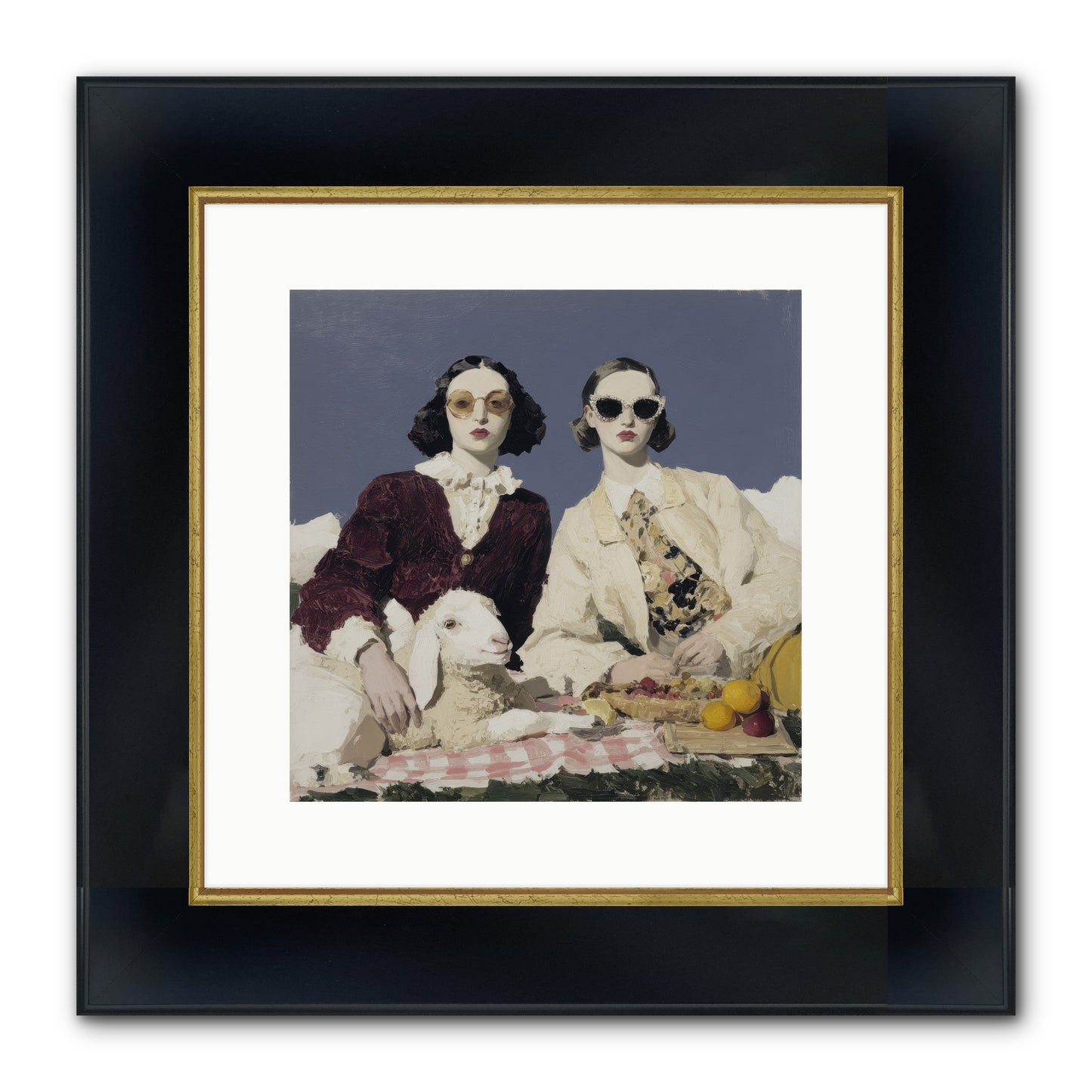Sugar-Made Sky Framed Print - Wide Black w/Gold 12x12