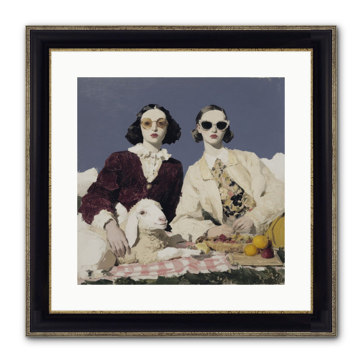 Sugar-Made Sky Framed Print - Black & Gold 16x16
