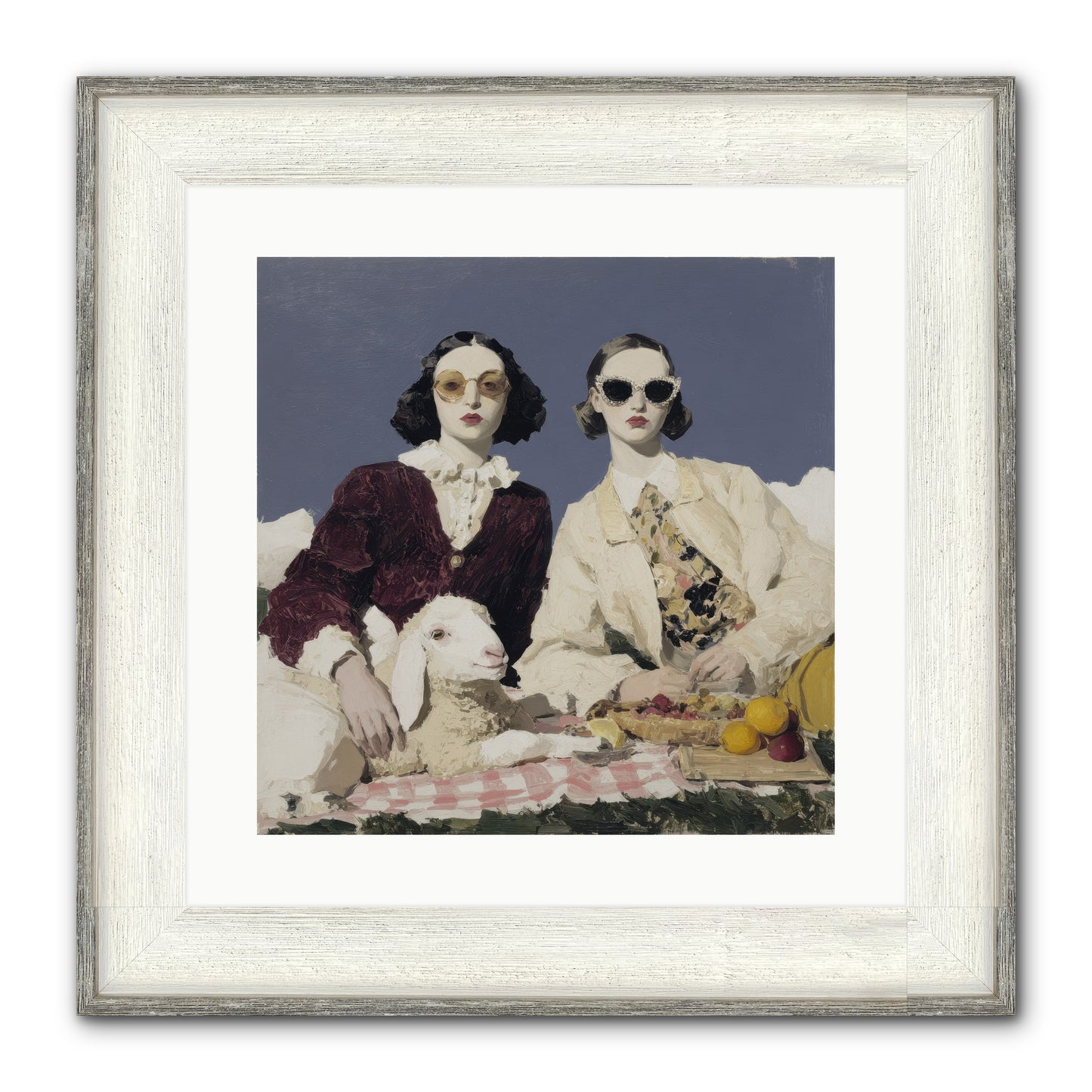 Sugar-Made Sky Framed Print - Driftwood White 16x16