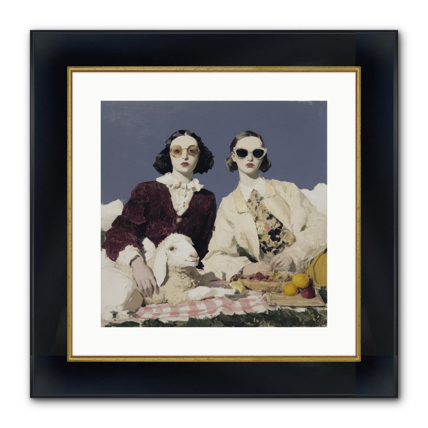 Sugar-Made Sky Framed Print - Wide Black w/Gold 16x16