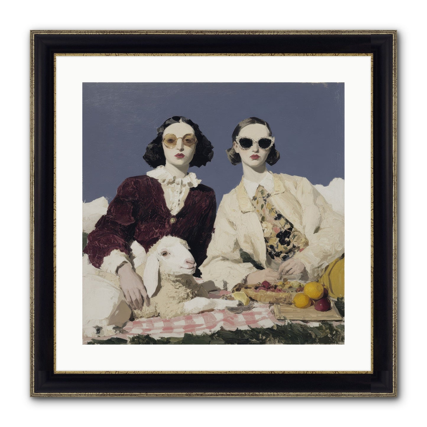 Sugar-Made Sky Framed Print - Black & Gold 20x20
