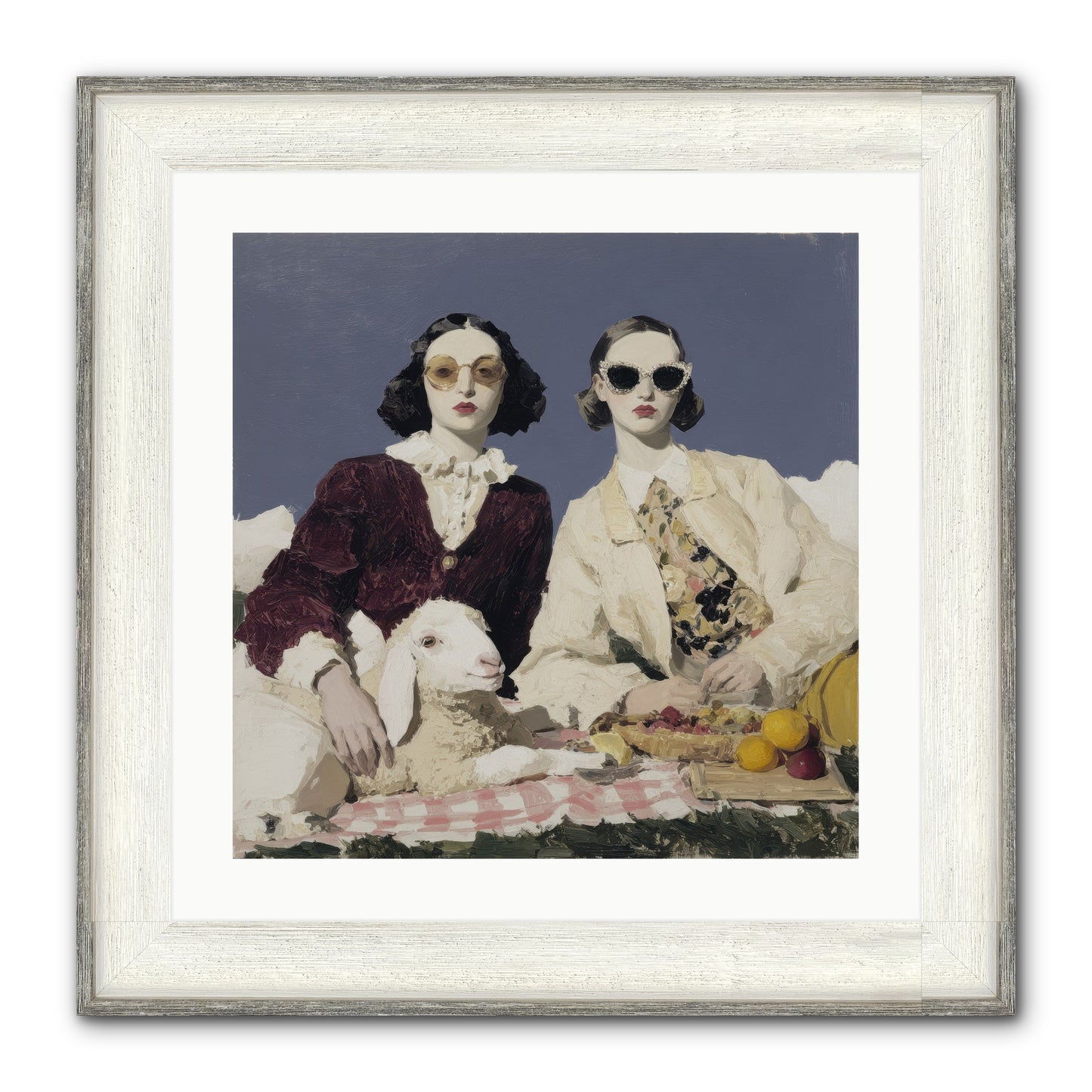 Sugar-Made Sky Framed Print - Driftwood White 20x20