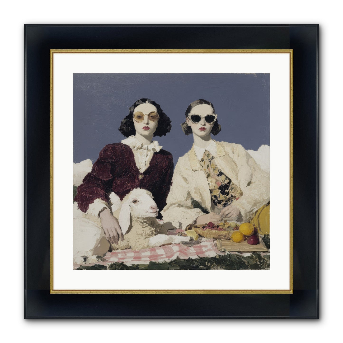 Sugar-Made Sky Framed Print - Wide Black w/Gold 20x20