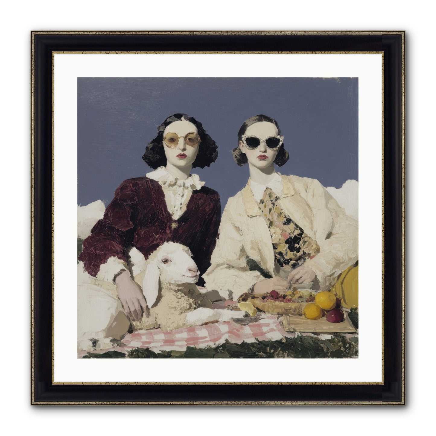 Sugar-Made Sky Framed Print - Black & Gold 24x24