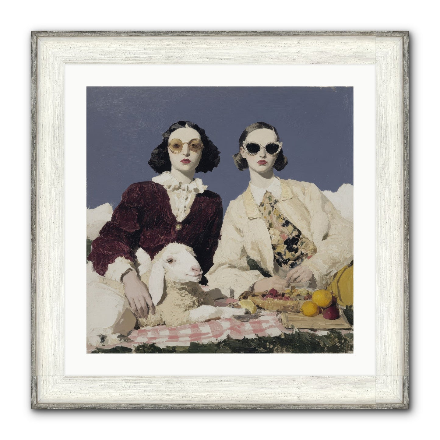 Sugar-Made Sky Framed Print - Driftwood White 24x24