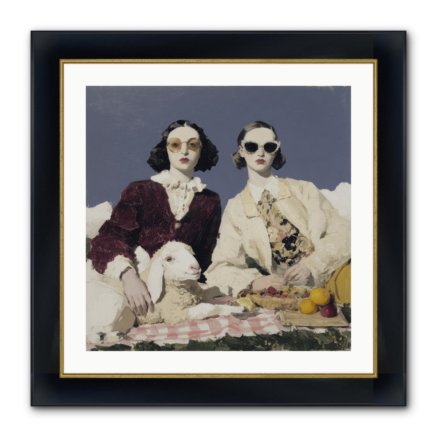 Sugar-Made Sky Framed Print - Wide Black w/Gold 24x24