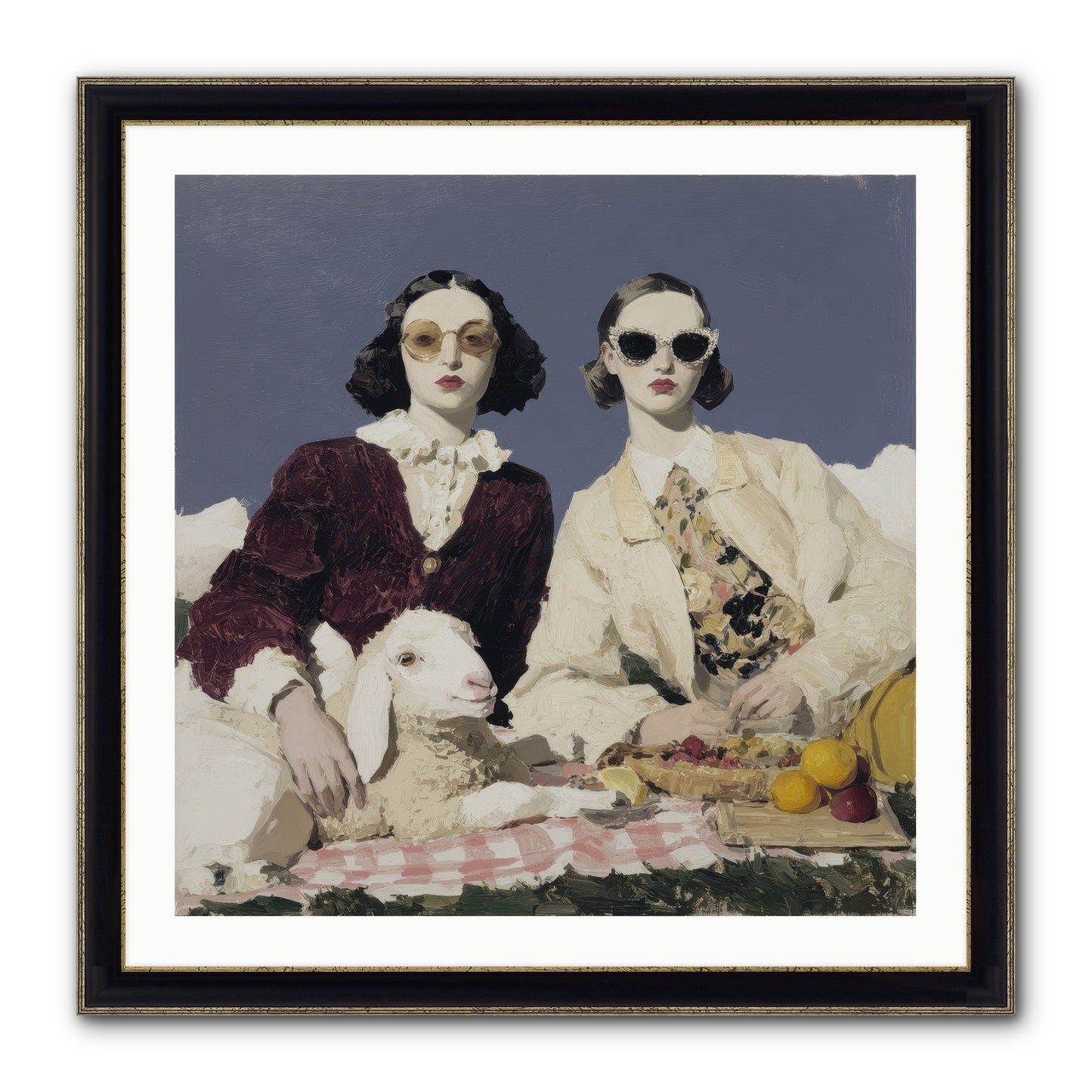 Sugar-Made Sky Framed Print - Black & Gold 30x30