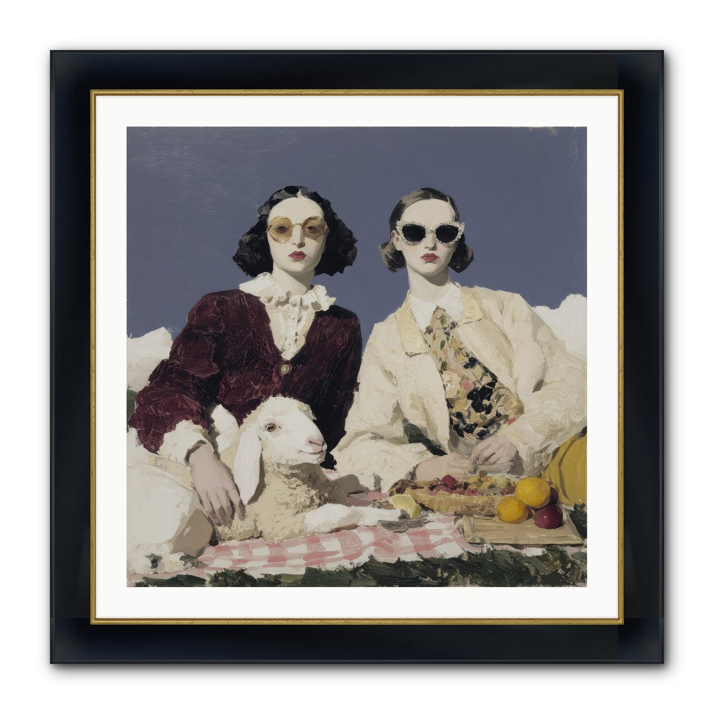 Sugar-Made Sky Framed Print - Wide Black w/Gold 30x30