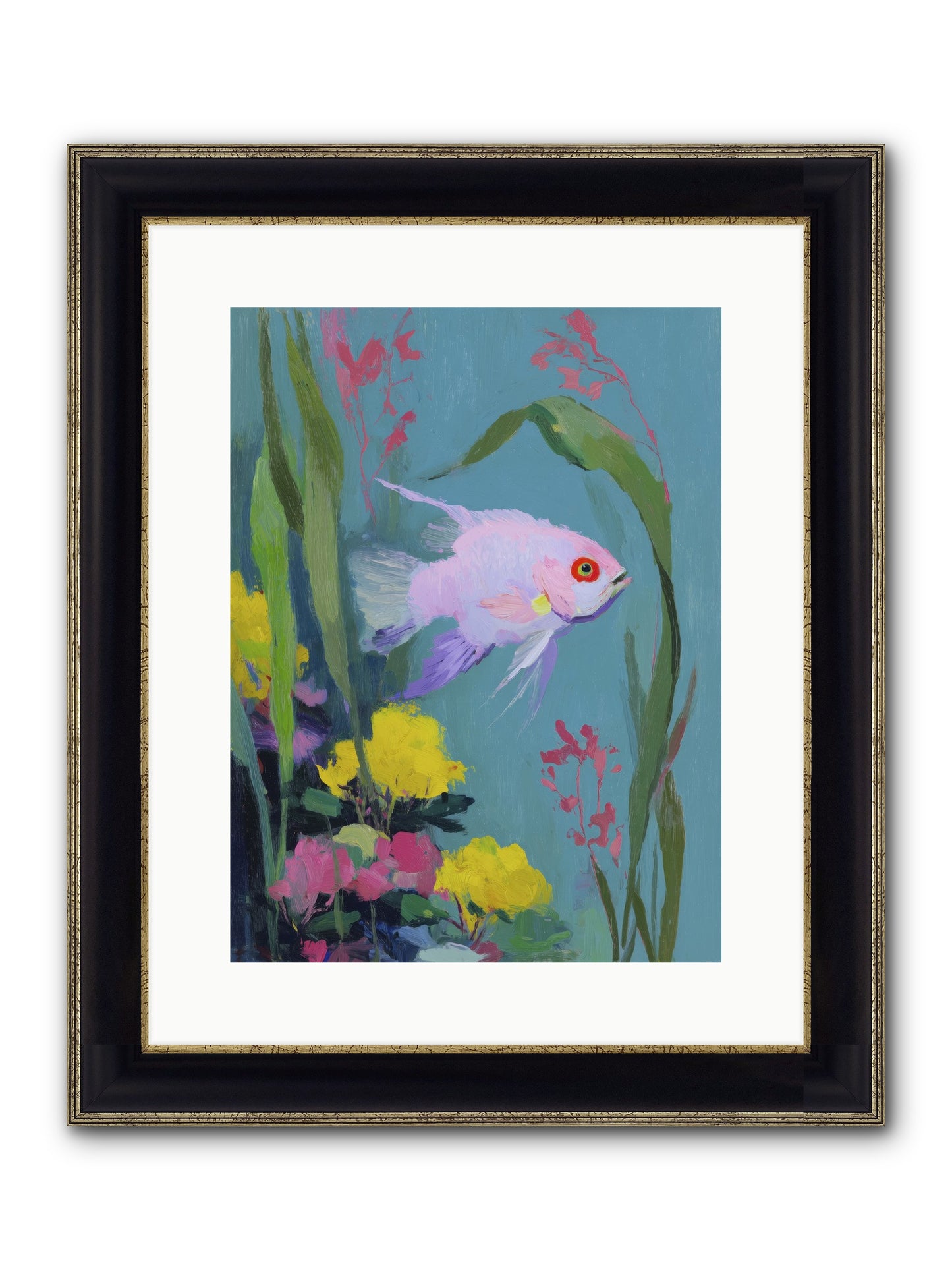 Sugar-Spun Jewel Framed Print - Black & Gold 12x16