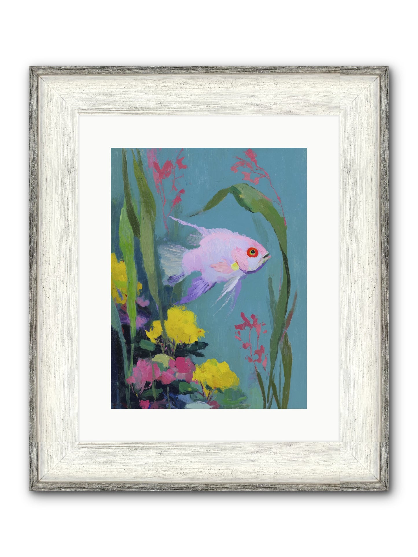 Sugar-Spun Jewel Framed Print - Driftwood White 12x16