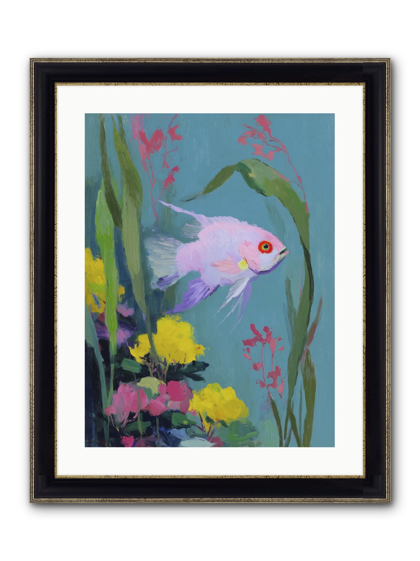 Sugar-Spun Jewel Framed Print - Black & Gold 18x24