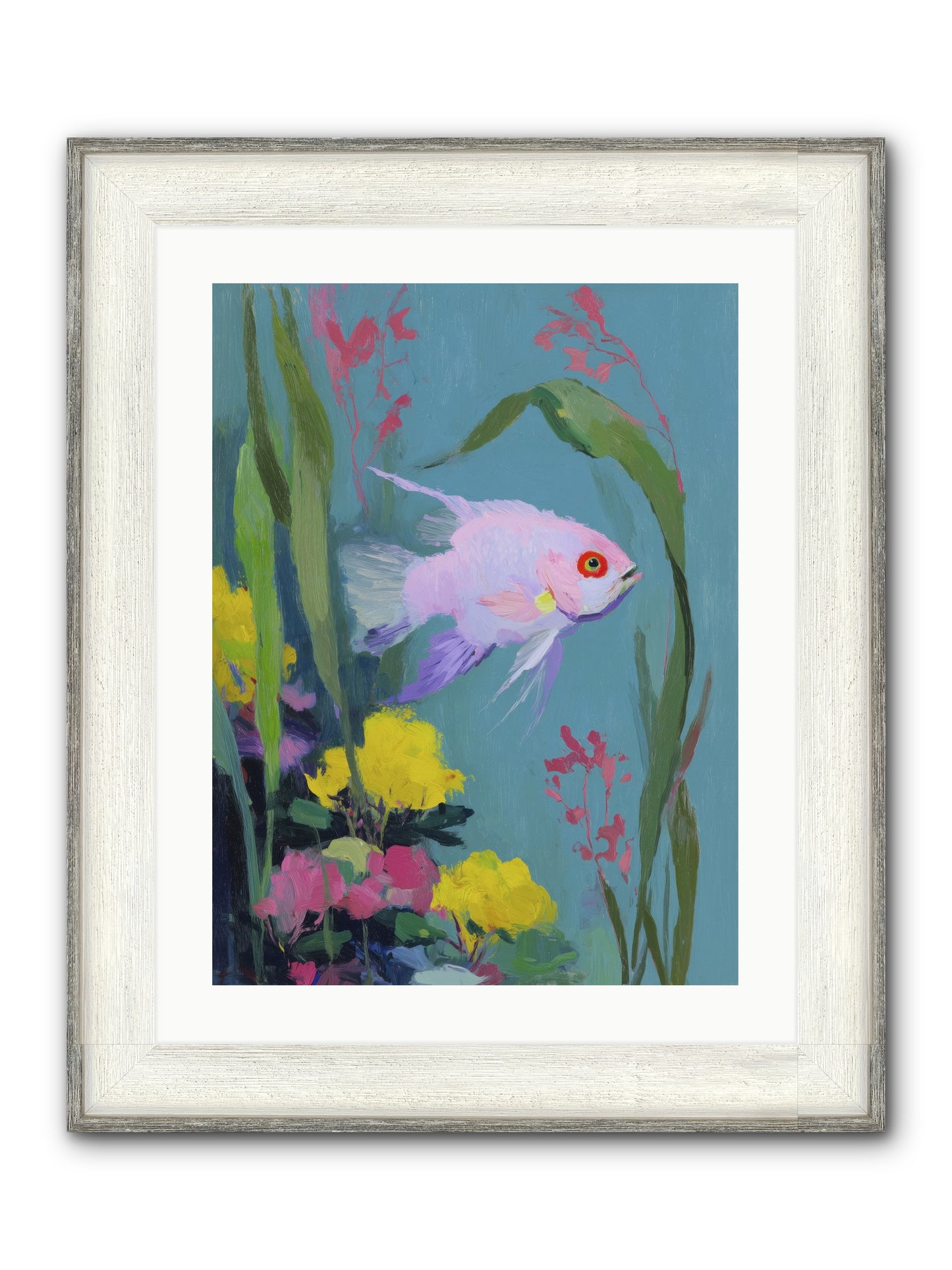 Sugar-Spun Jewel Framed Print - Driftwood White 18x24
