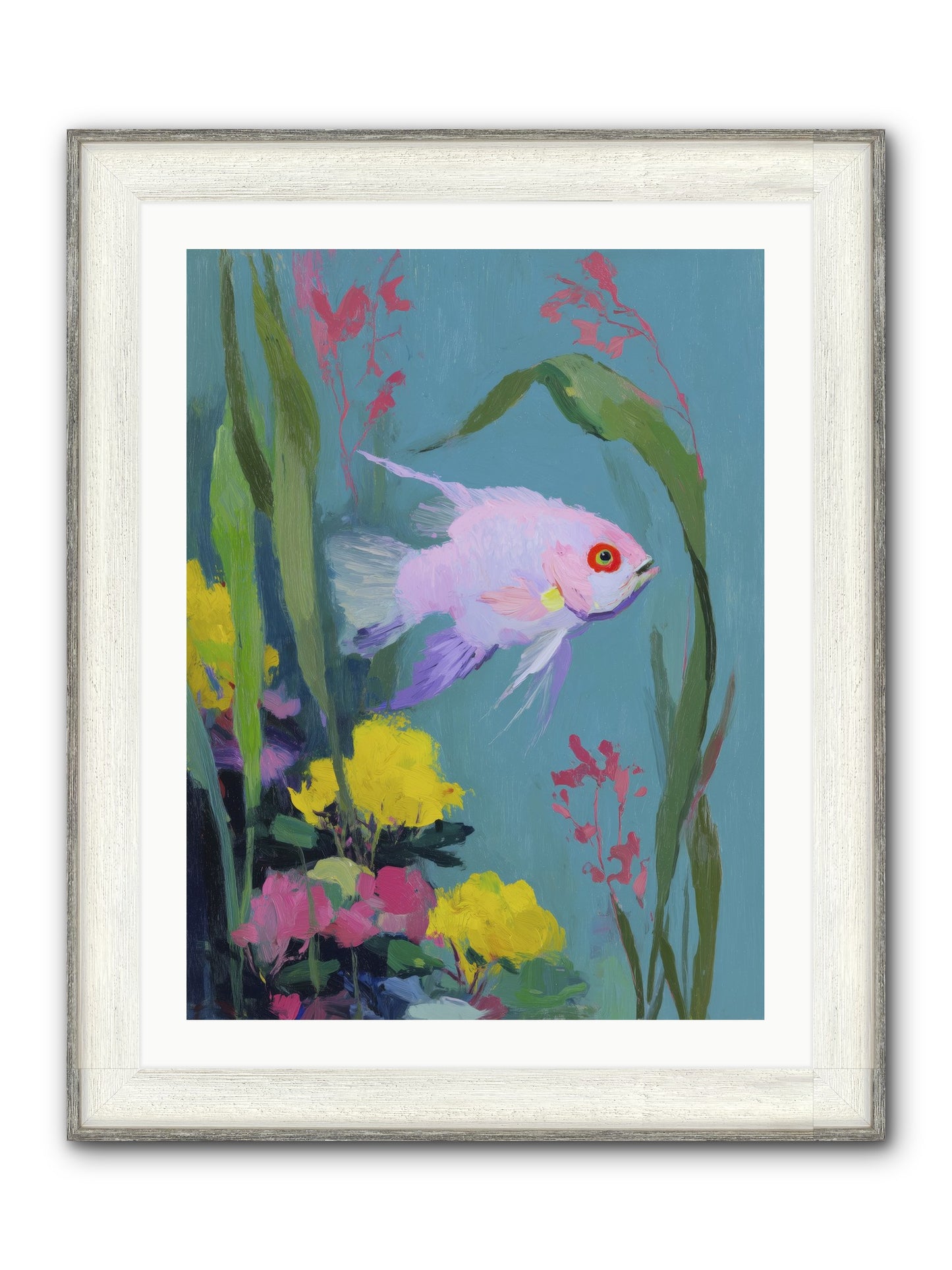Sugar-Spun Jewel Framed Print - Driftwood White 24x32