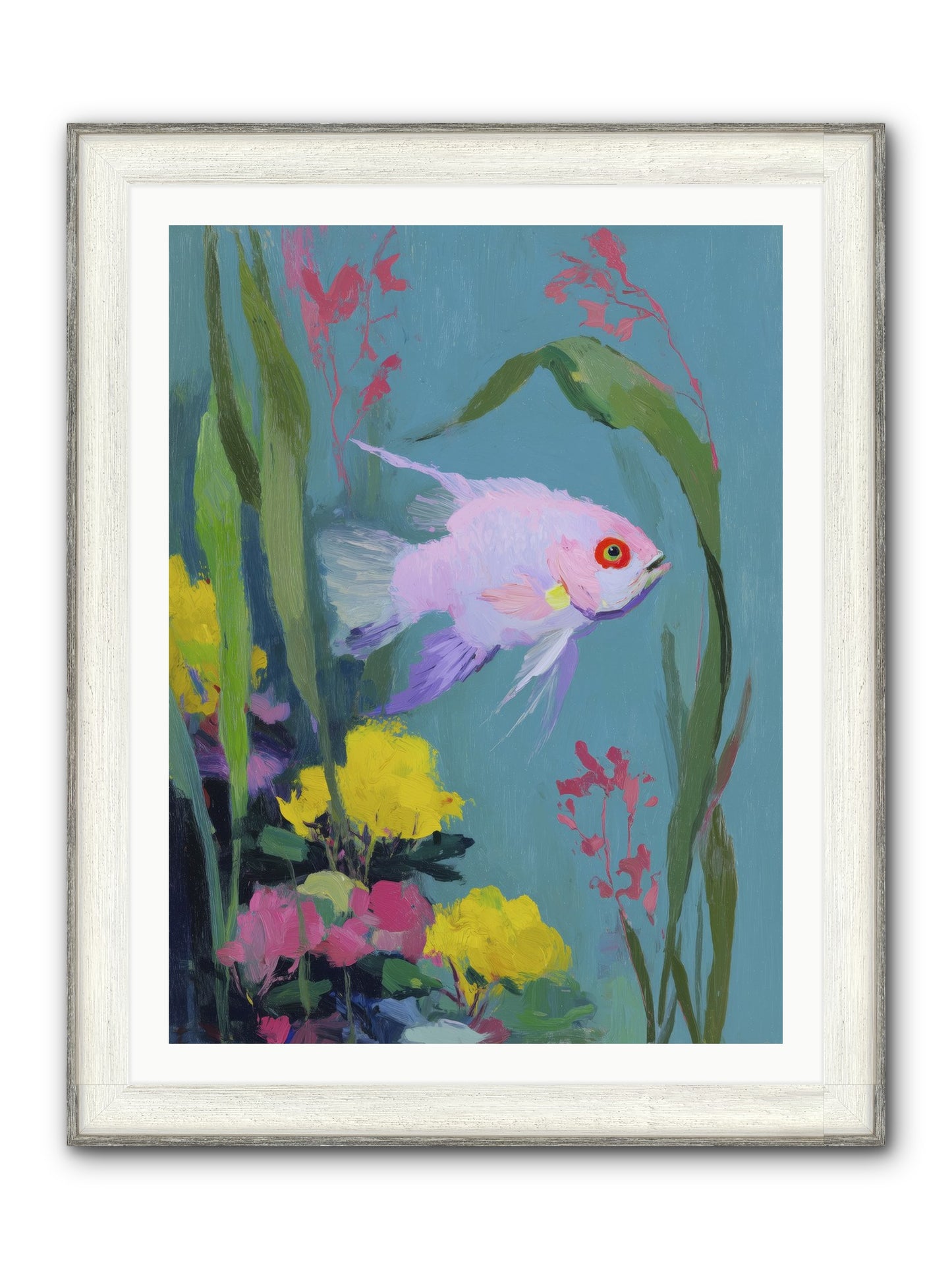 Sugar-Spun Jewel Framed Print - Driftwood White 30x40