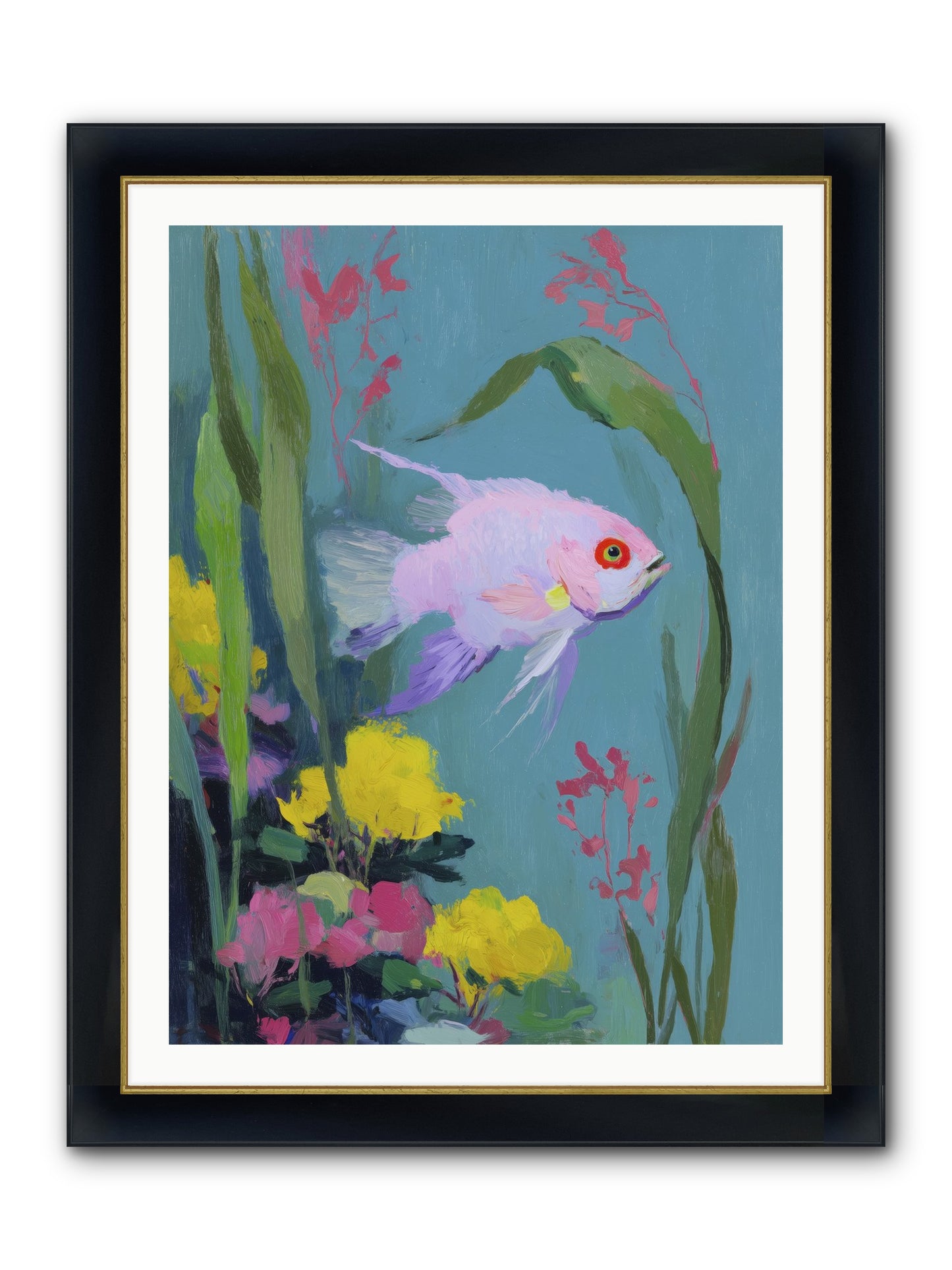 Sugar-Spun Jewel Framed Print - Wide Black w/Gold 30x40